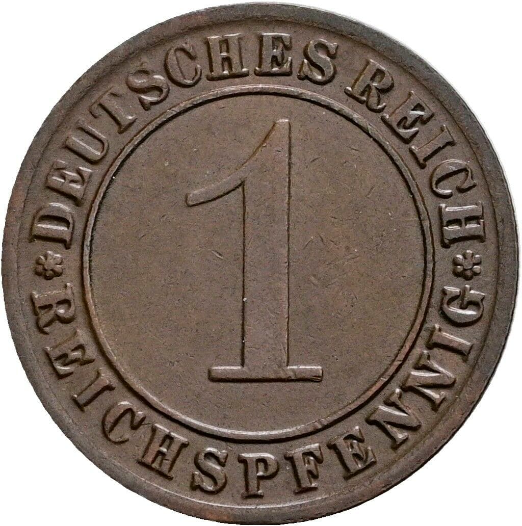 1 Reichspfennig 1930 G – Vorderseite