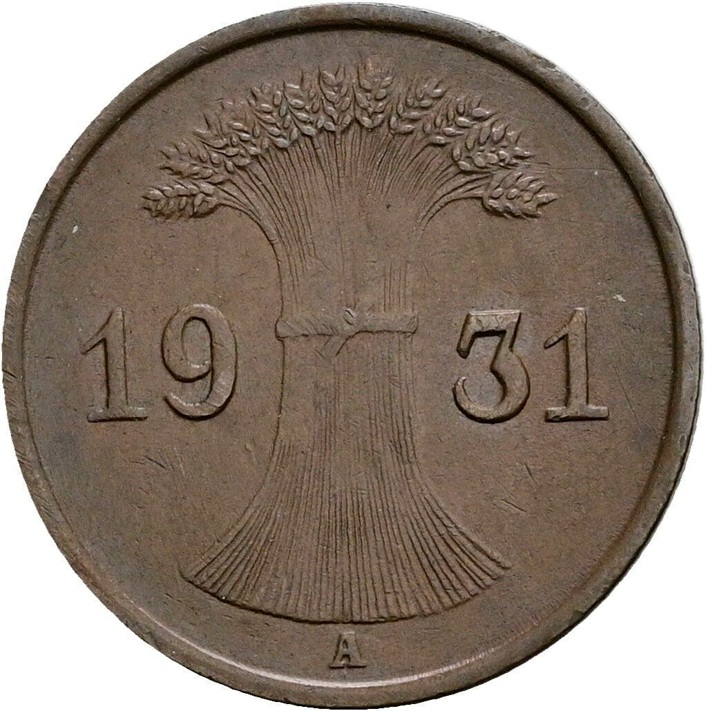 1 Reichspfennig 1931 A – Rückseite