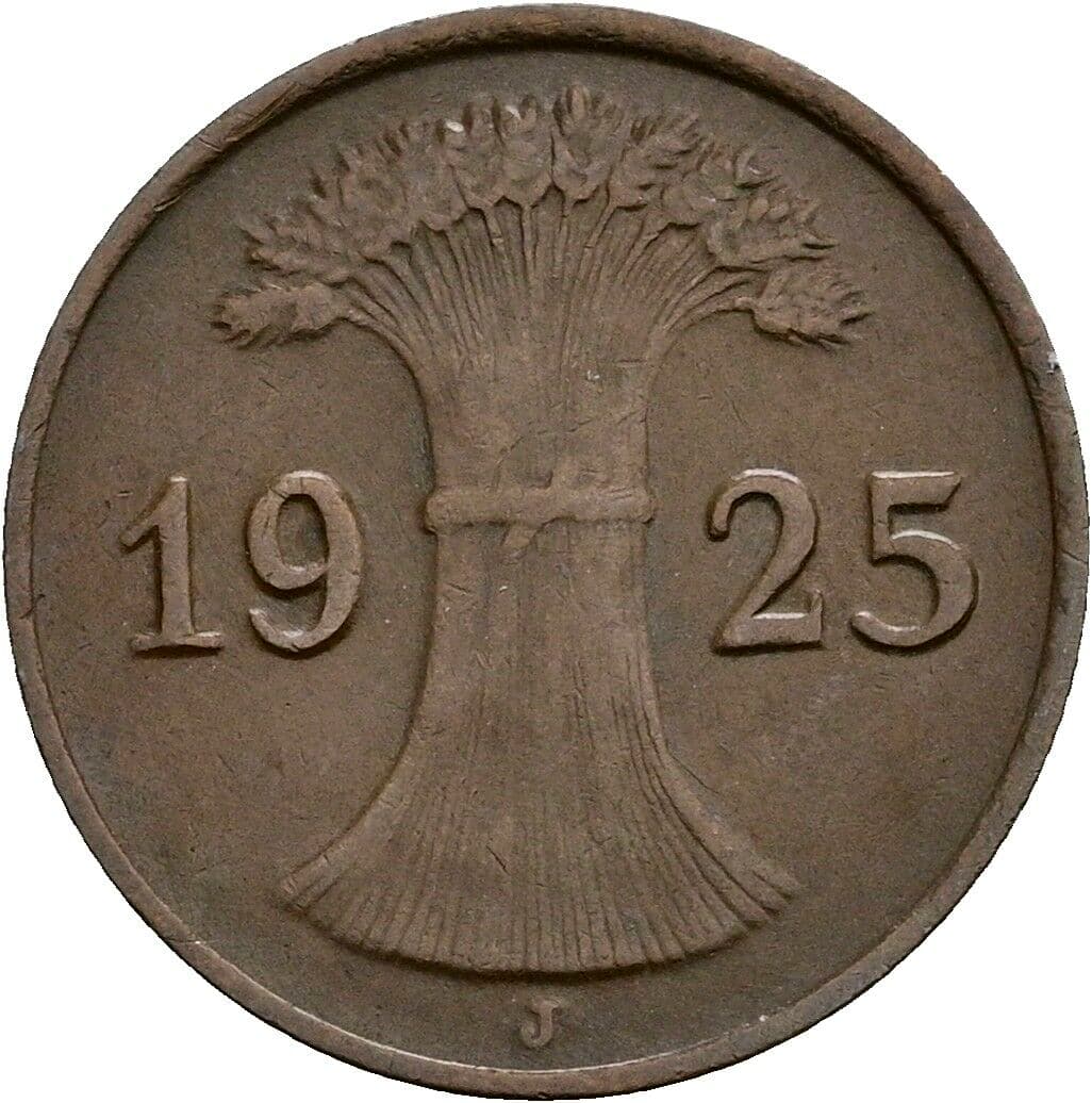 1 Reichspfennig 1925 J – Rückseite