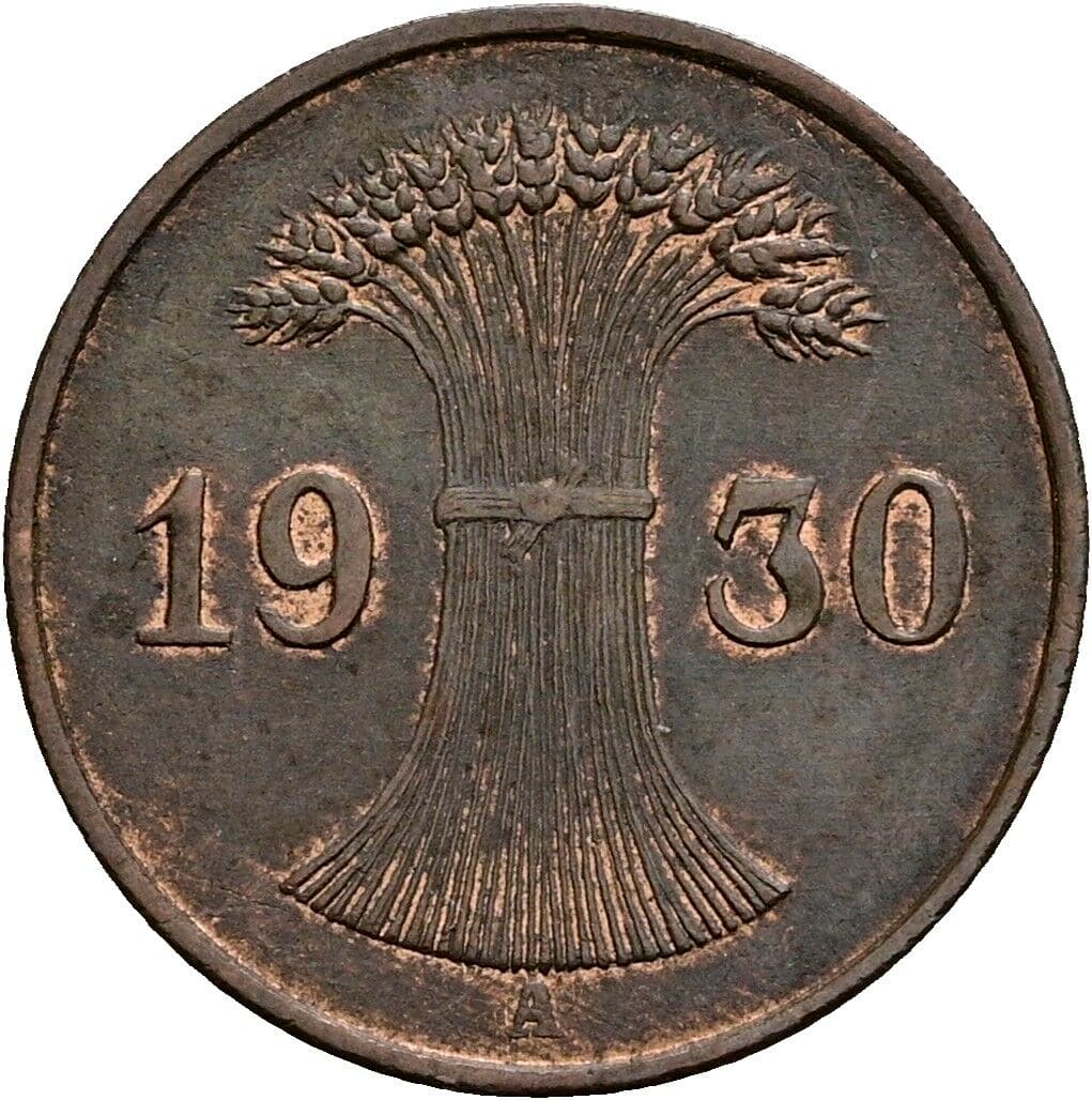1 Reichspfennig 1930 A – Rückseite