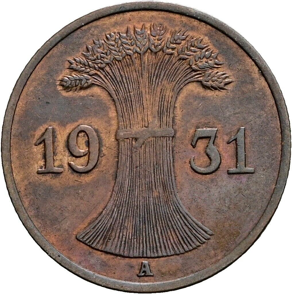 1 Reichspfennig 1931 A – Rückseite