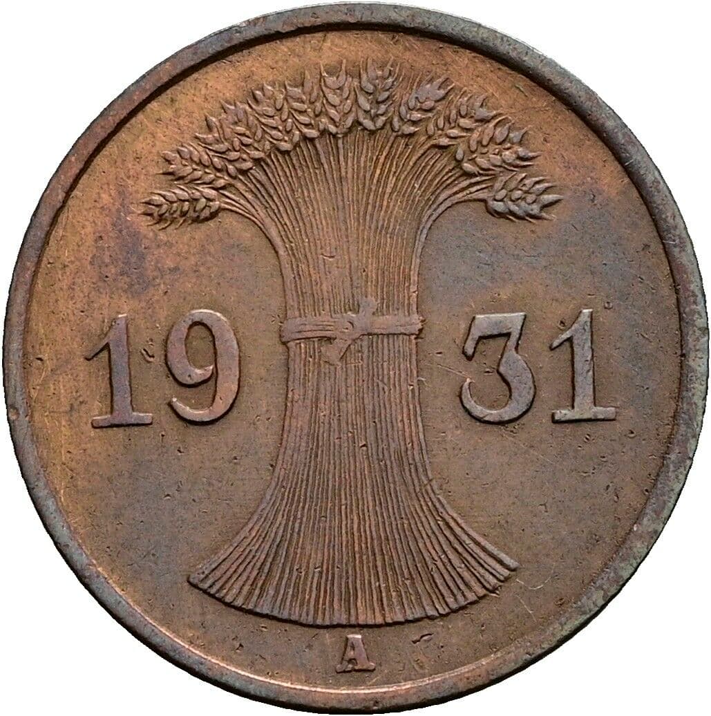 1 Reichspfennig 1931 A – Rückseite