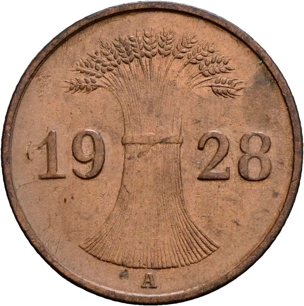 1 Reichspfennig 1928 A – Rückseite
