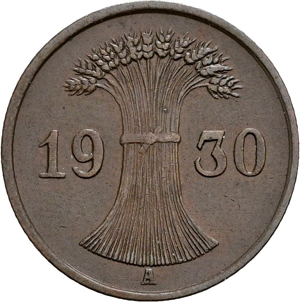 1 Reichspfennig 1930 A – Rückseite