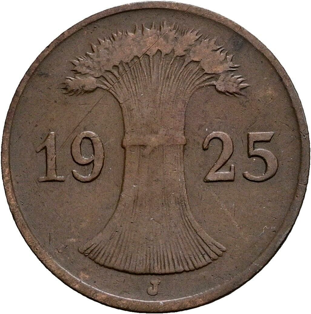1 Reichspfennig 1925 J – Rückseite