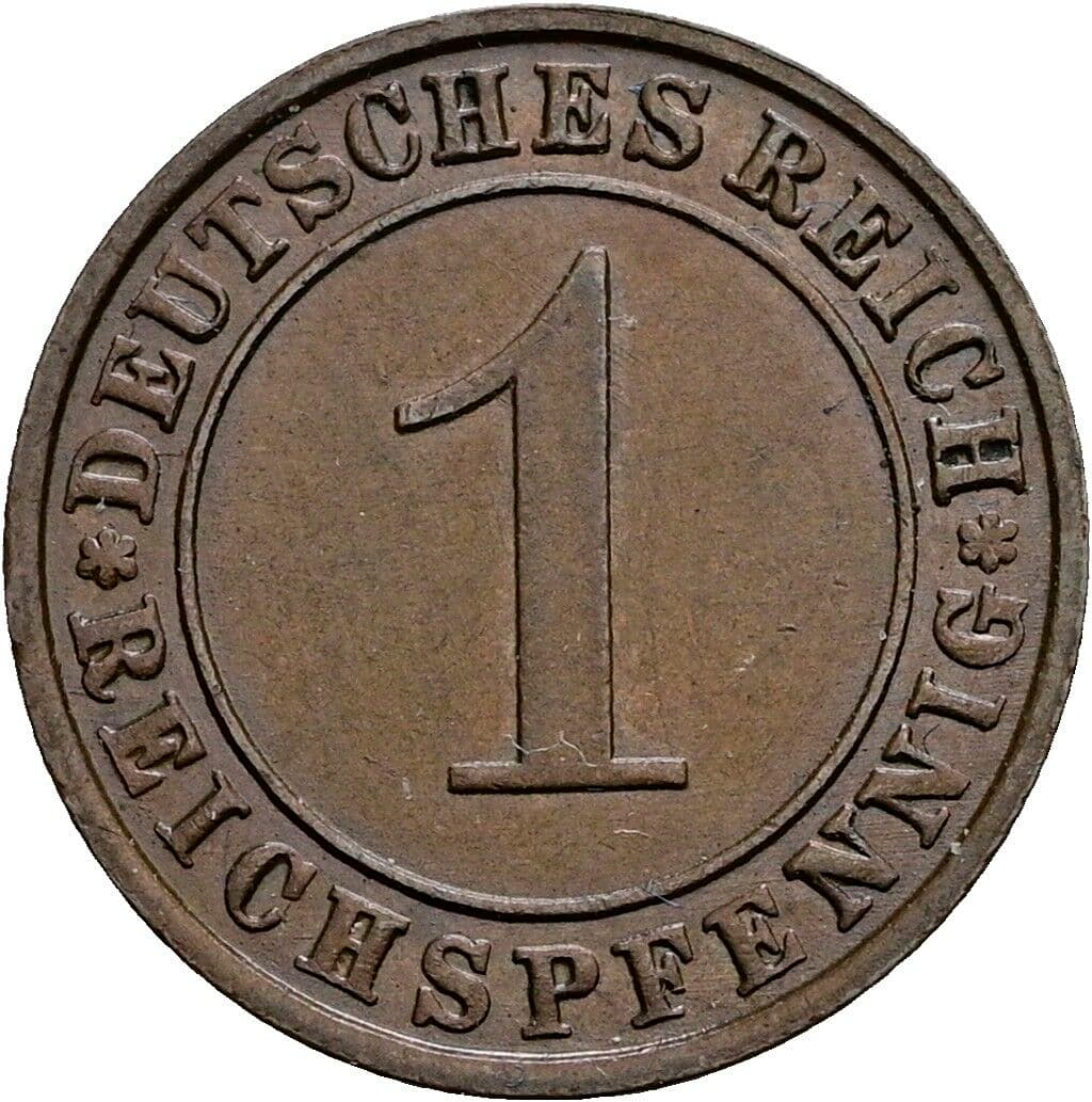 1 Reichspfennig 1929 E – Vorderseite