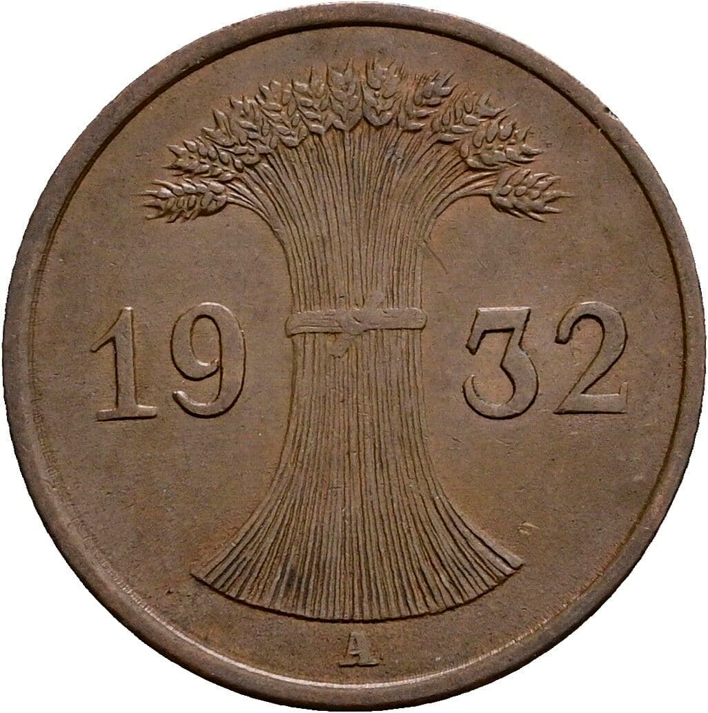1 Reichspfennig 1932 A – Rückseite
