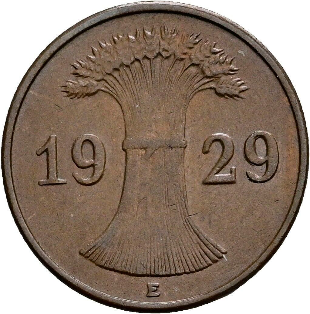 1 Reichspfennig 1929 E – Rückseite
