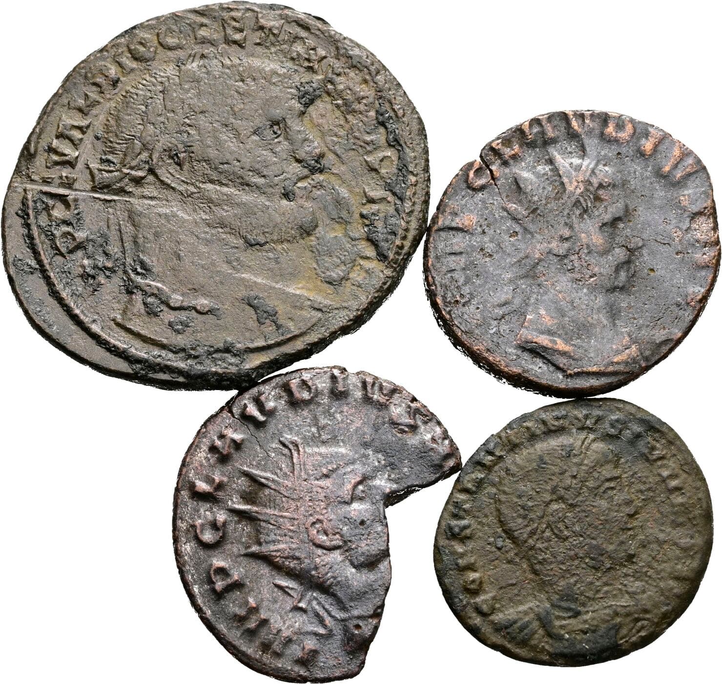Lot 4 Stück spätrömische Bronzemünzen
