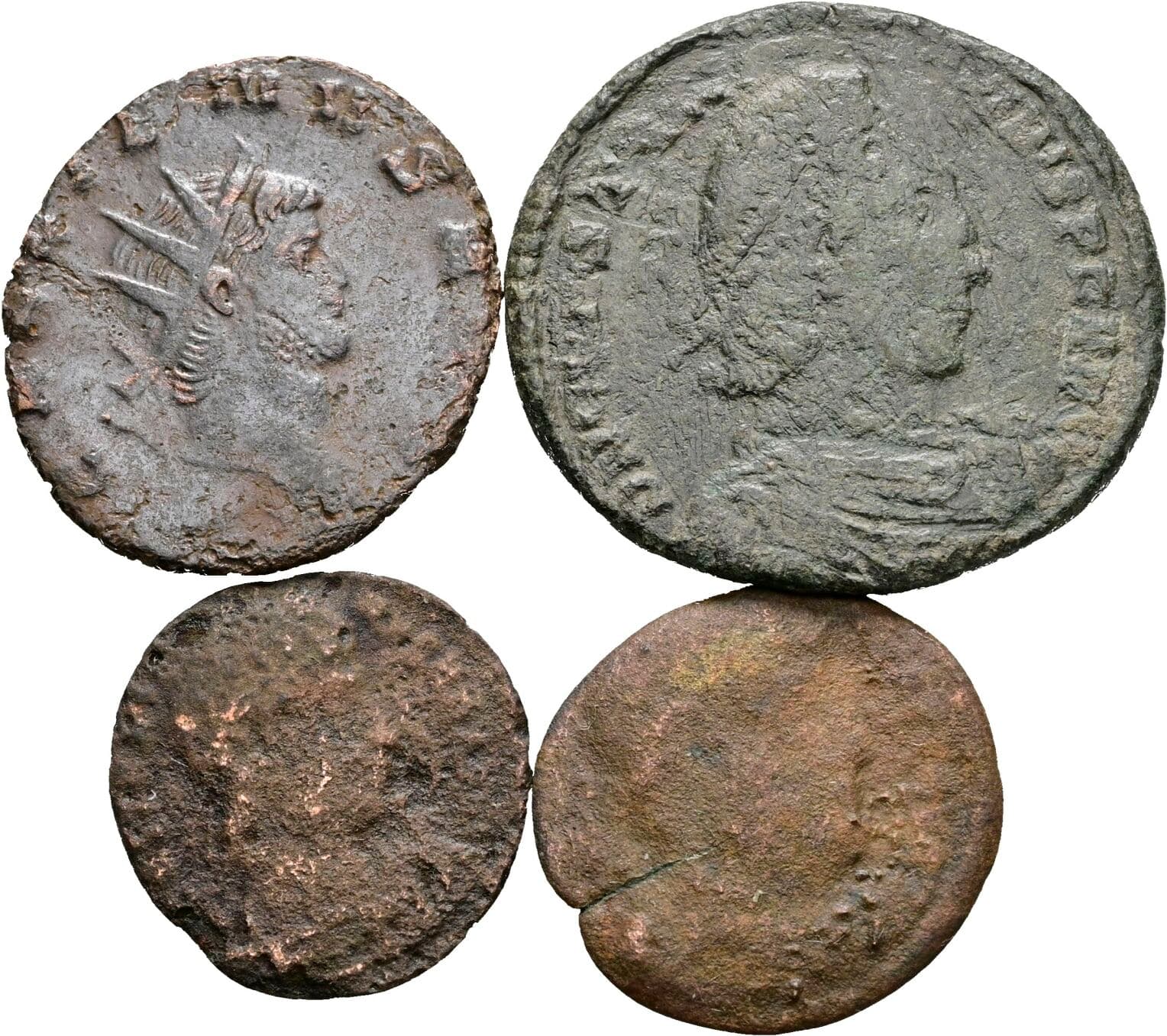 Lot 4 Stück spätrömische Bronzemünzen