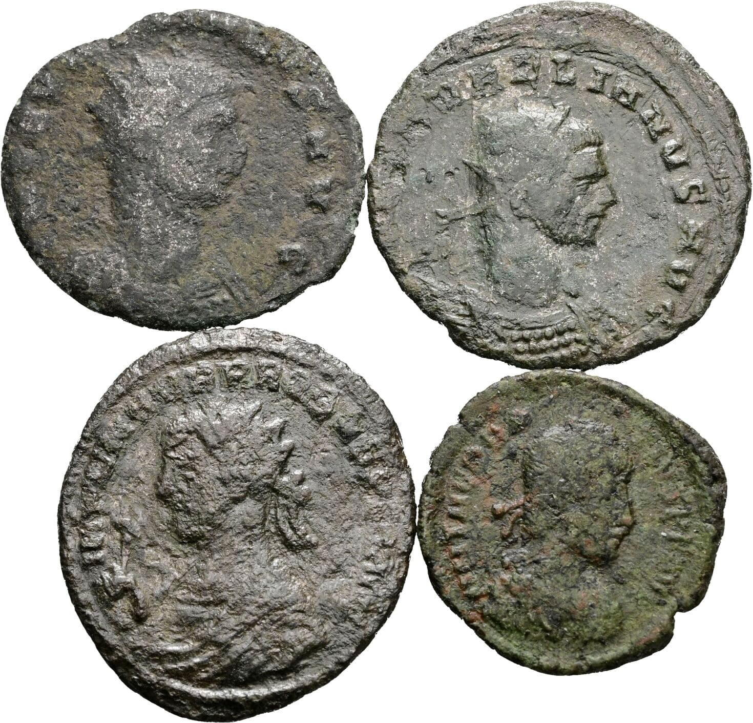 Lot 4 Stück spätrömische Bronzemünzen