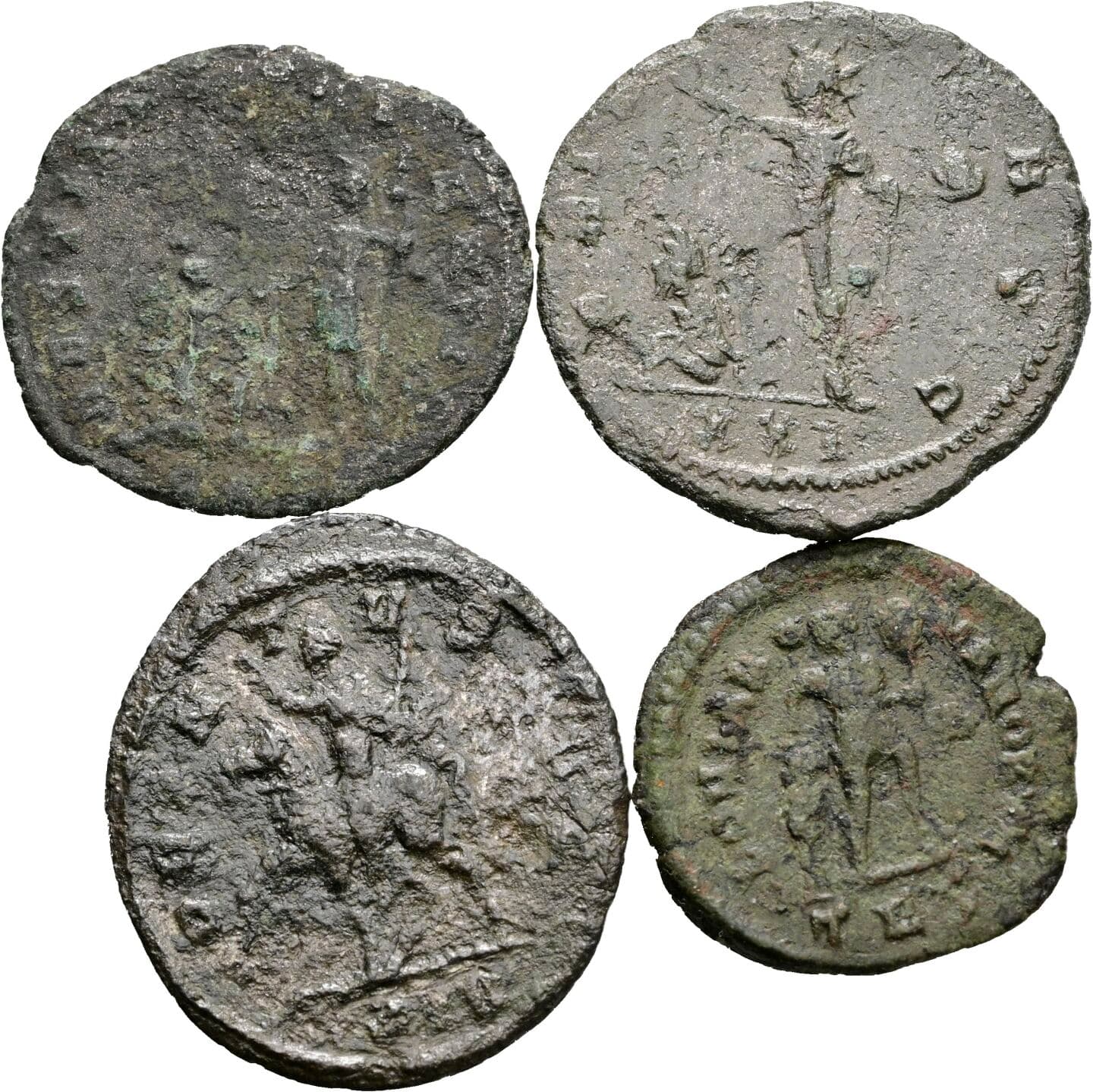 Lot 4 Stück spätrömische Bronzemünzen