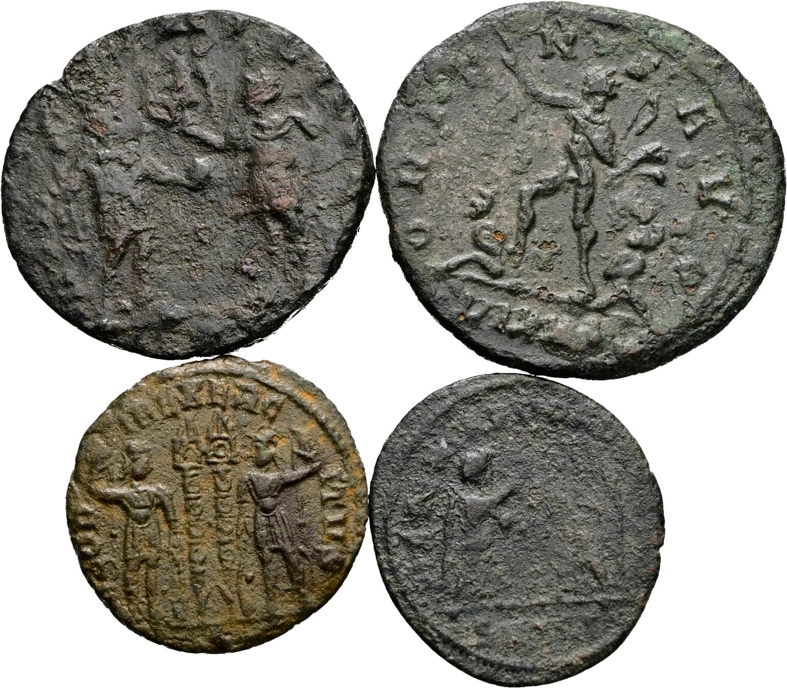 Lot 4 Stück spätrömische Bronzemünzen – Rückseite