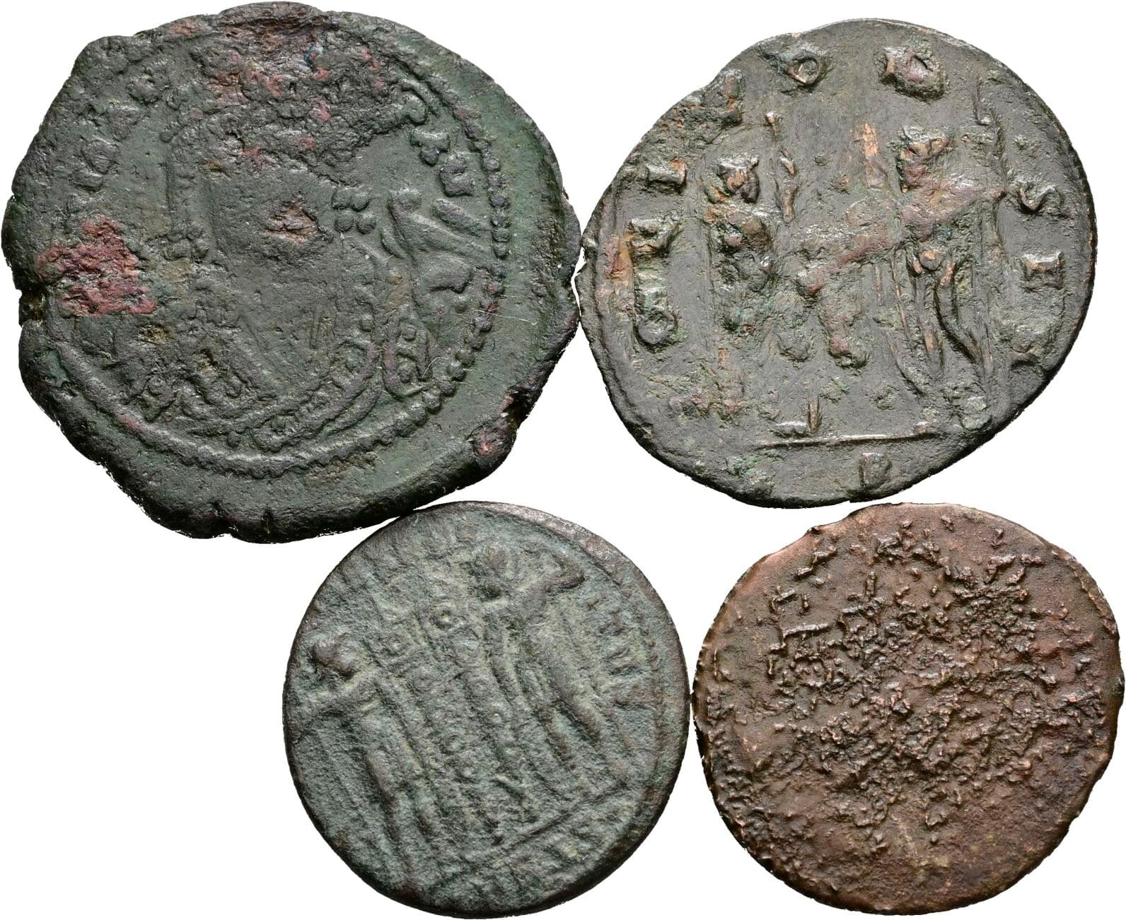 Lot 4 Stück spätrömische Bronzemünzen