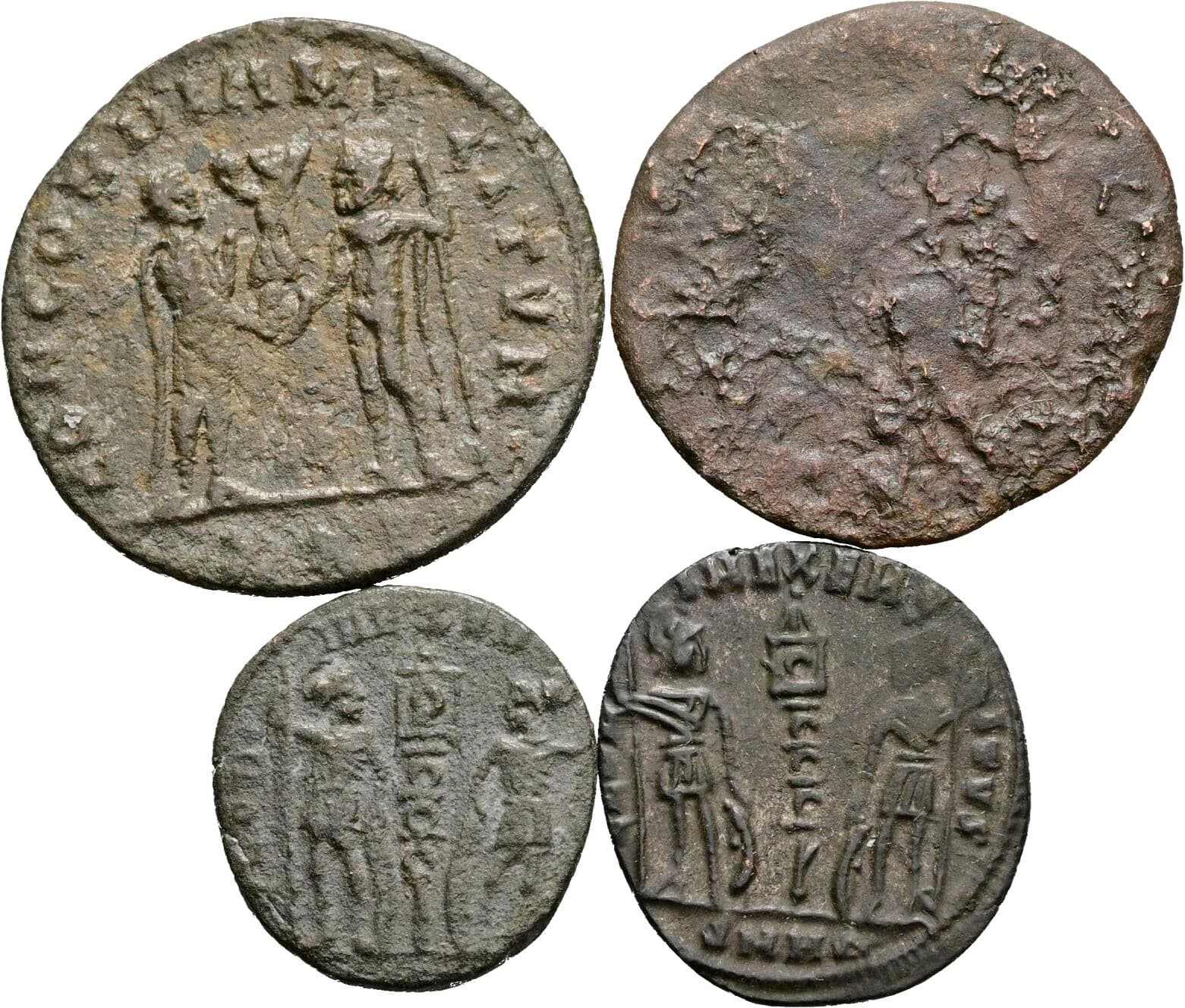 Lot 4 Stück spätrömische Bronzemünzen – Rückseite