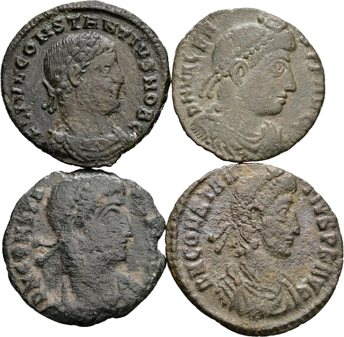 Lot 4 Stück spätrömische Bronzemünzen – Rückseite