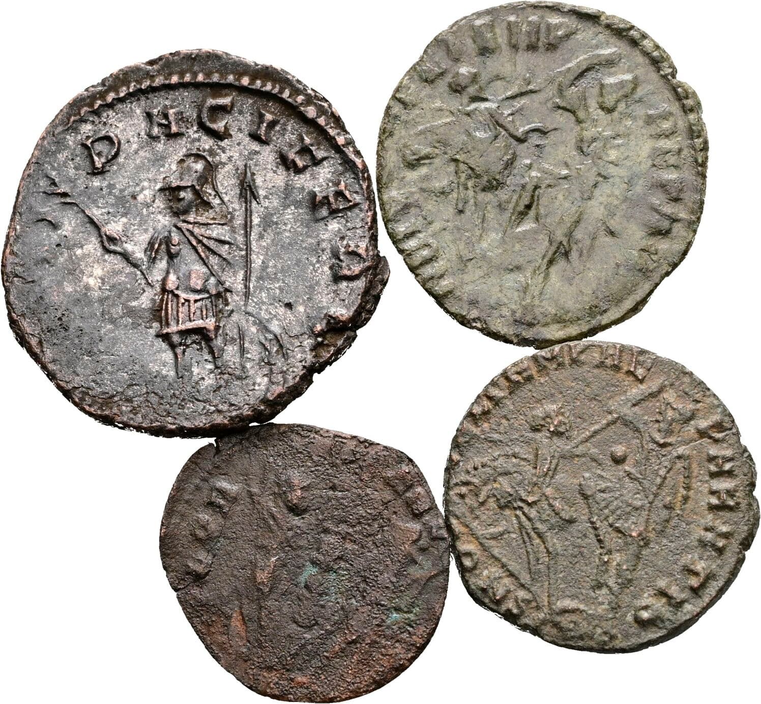 Lot 4 Stück spätrömische Bronzemünzen