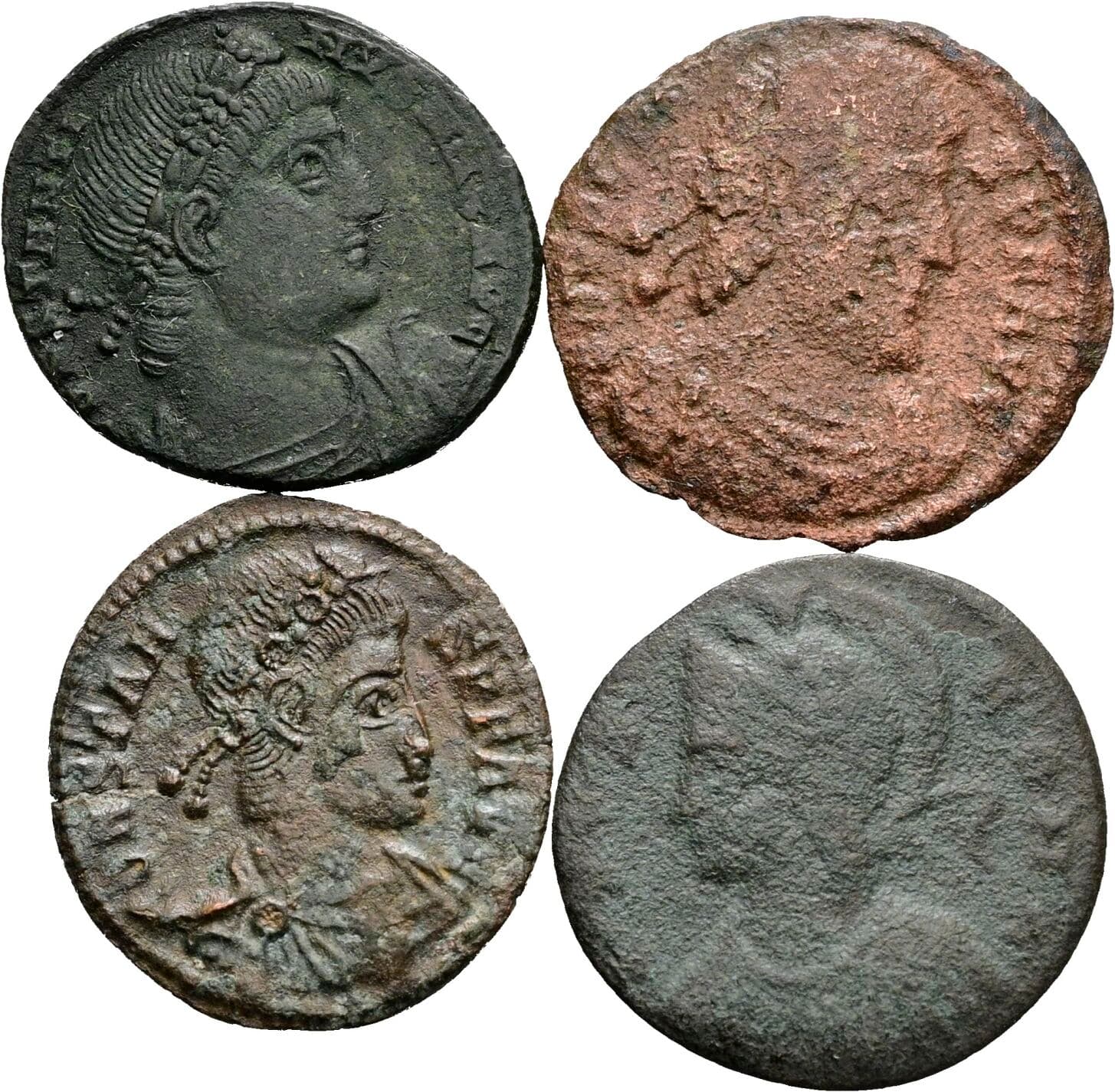 Lot 4 Stück spätrömische Bronzemünzen