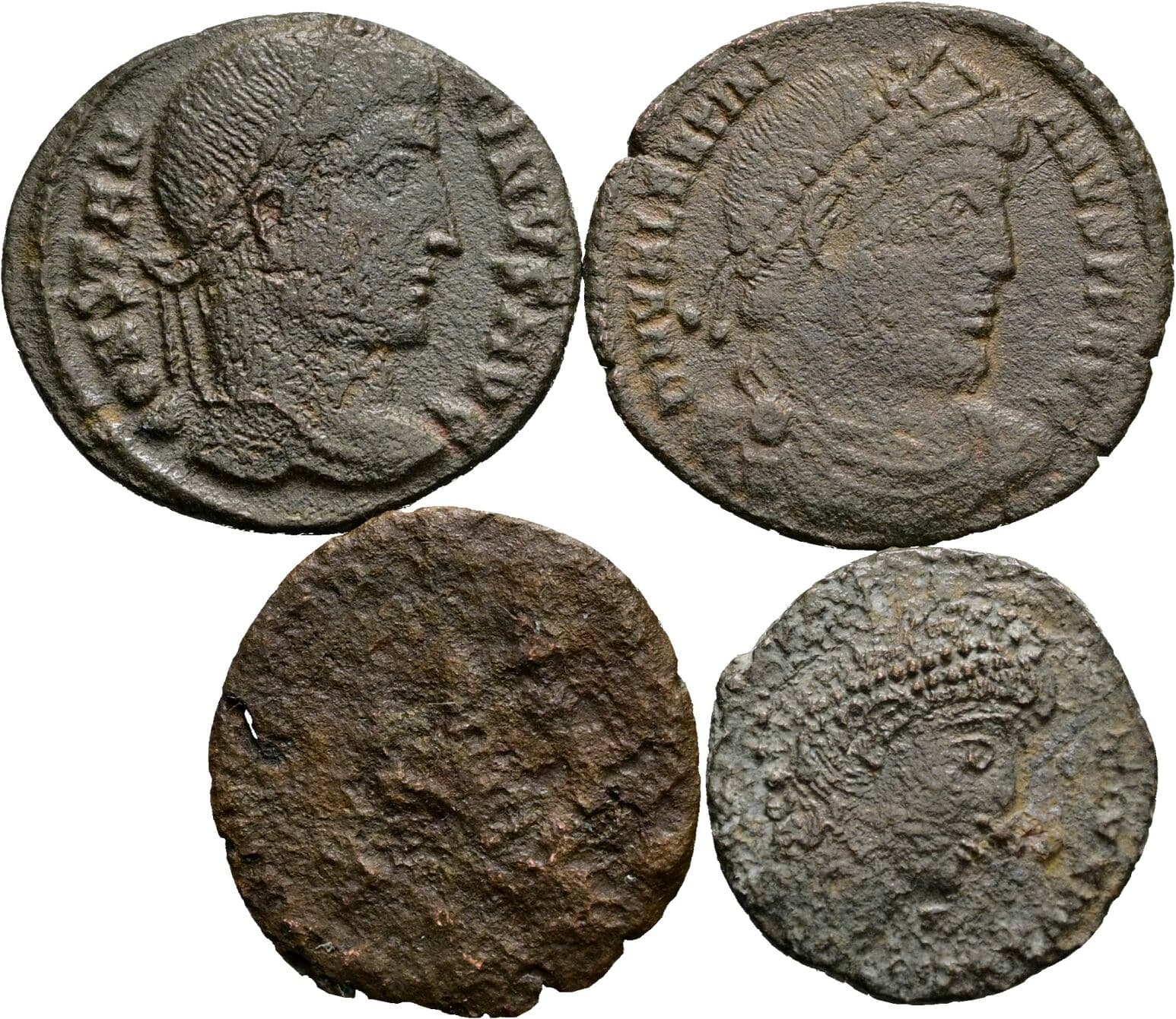 Lot 4 Stück spätrömische Bronzemünzen