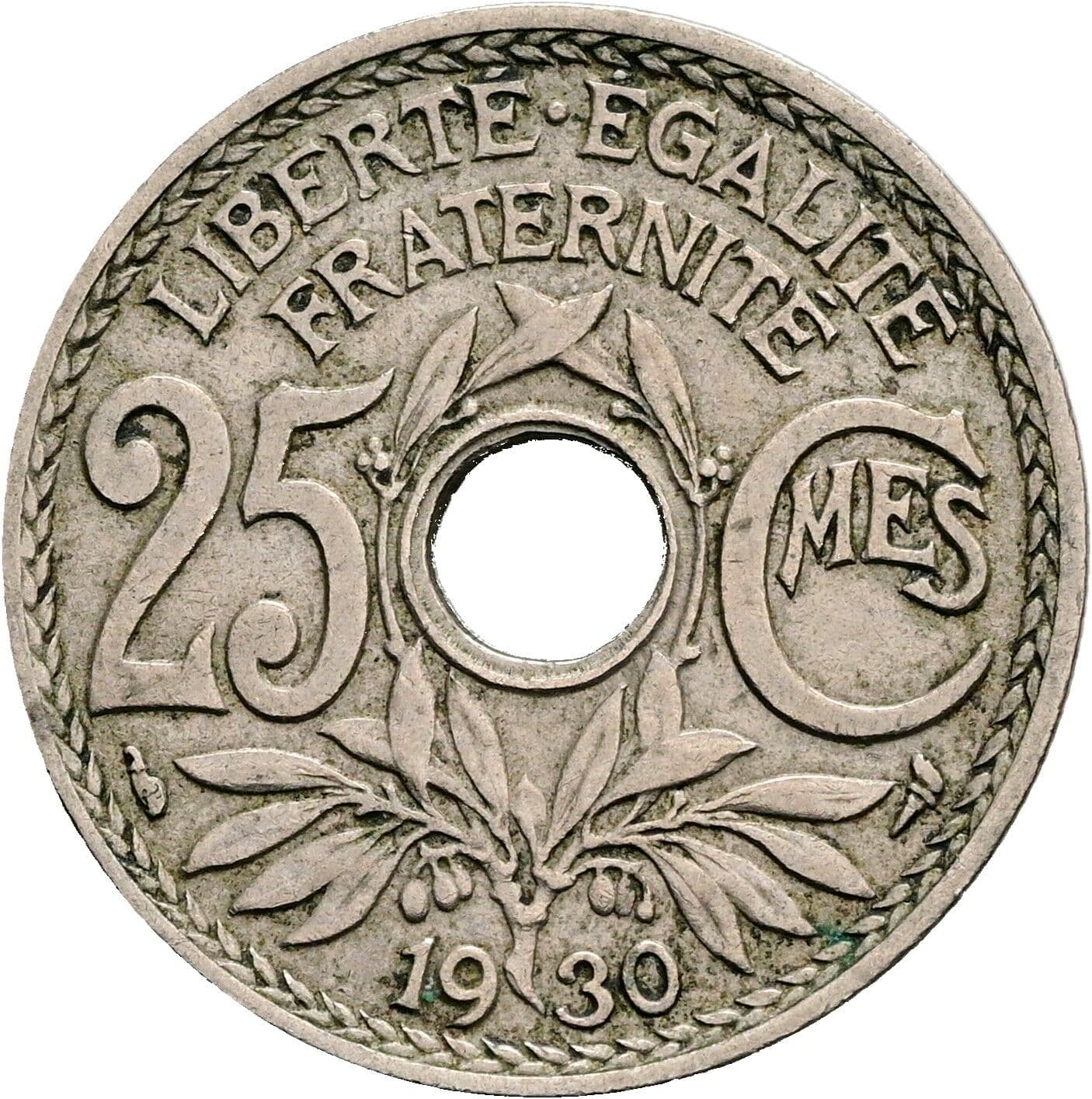 25 Centimes 1930 – Vorderseite