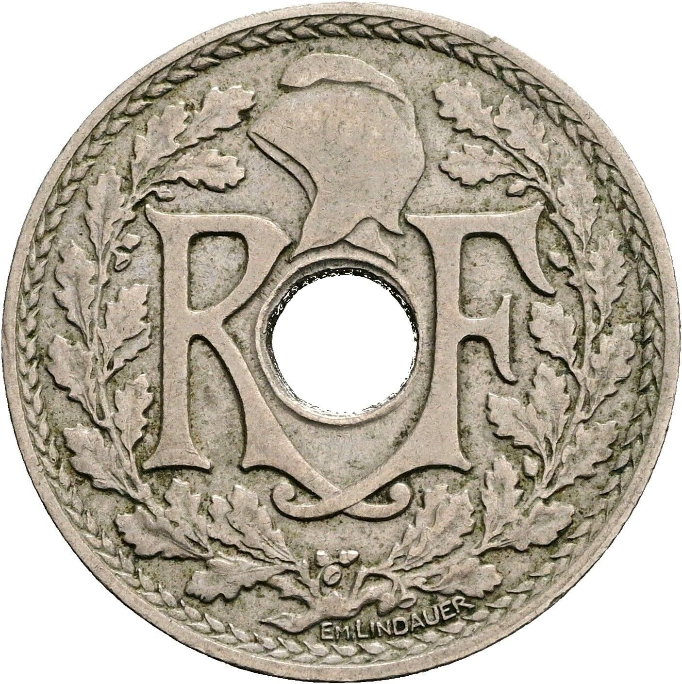 25 Centimes 1930 – Rückseite