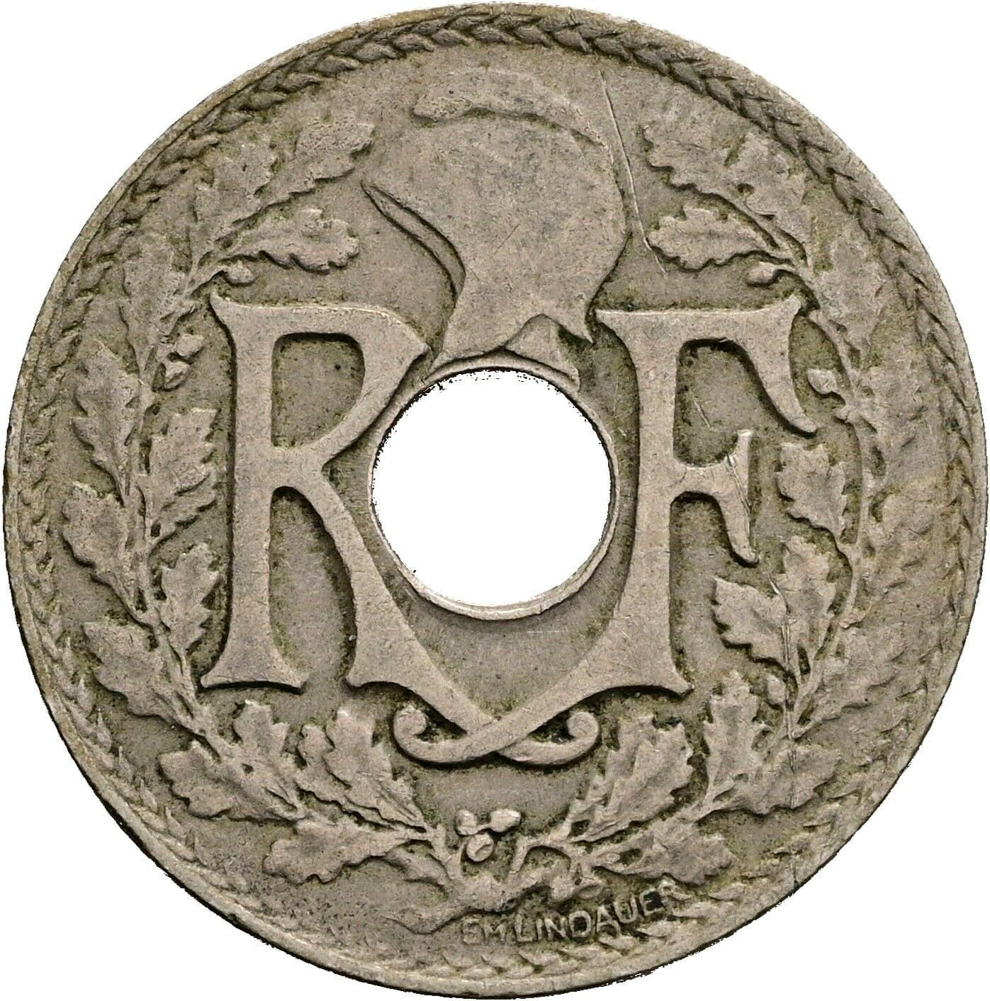25 Centimes 1926 – Rückseite