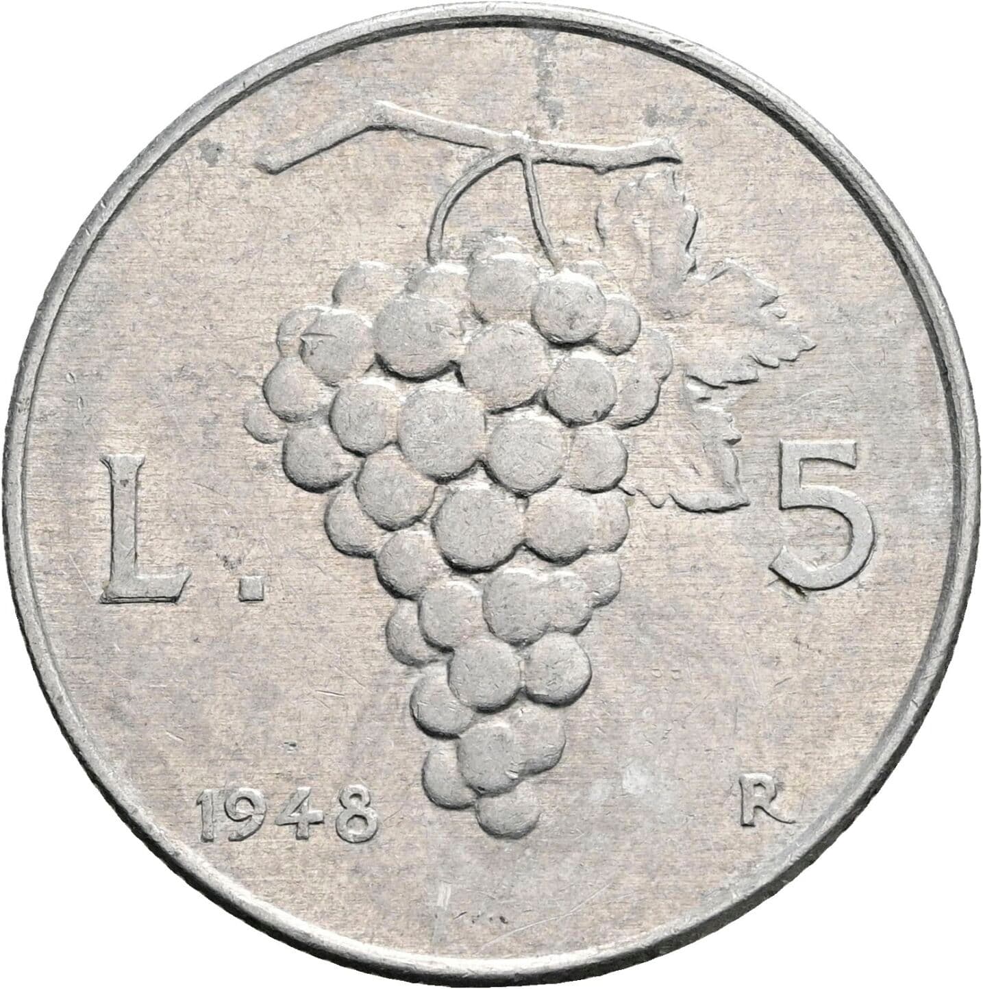 5 Lire 1948 – Rückseite