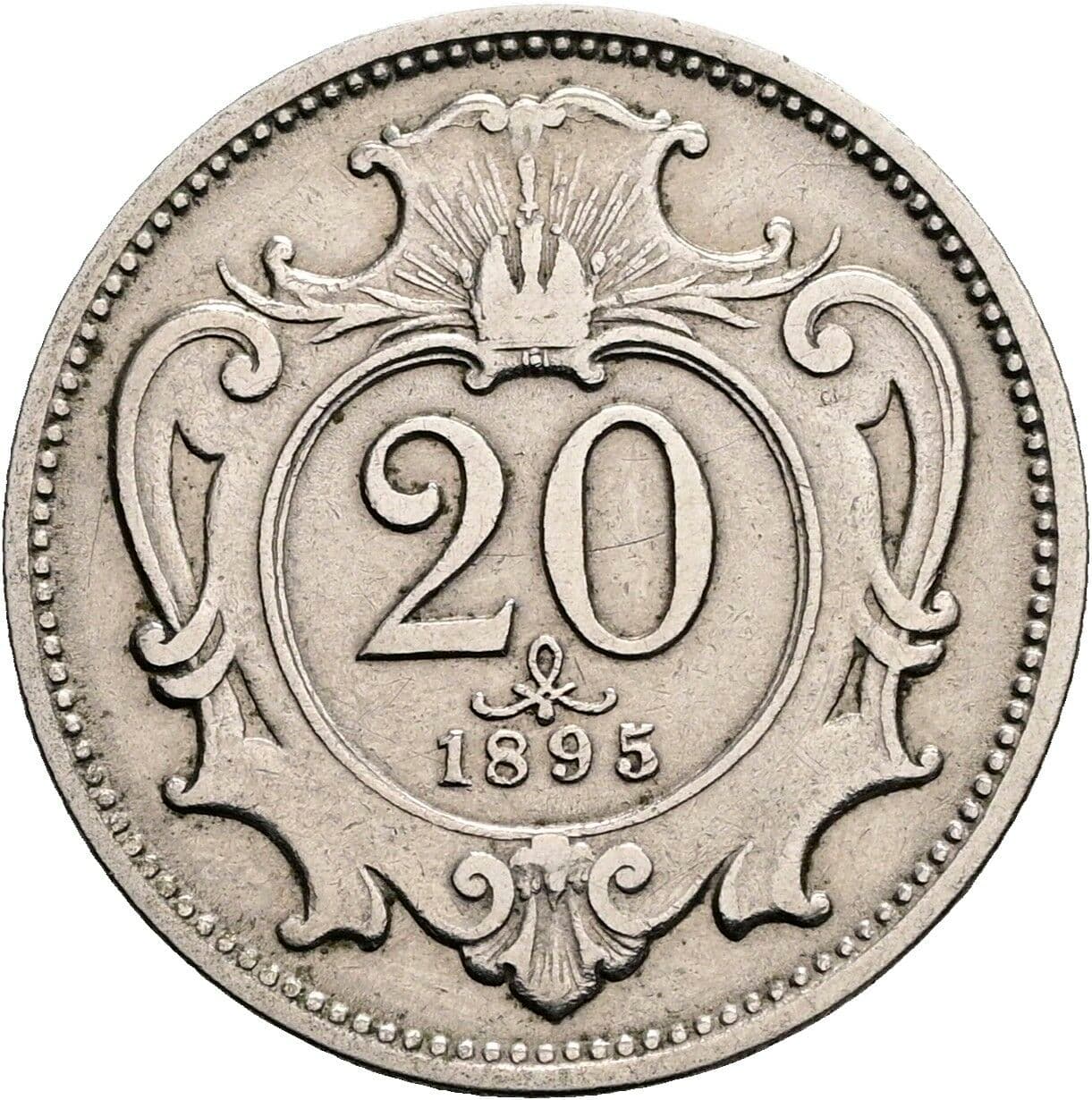 20 Heller Franz Joseph I. 1848-1916 1895 – Vorderseite