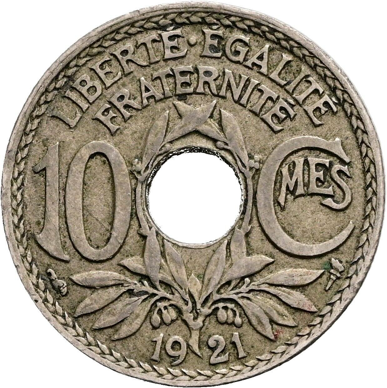 10 Centimes 1921 – Vorderseite