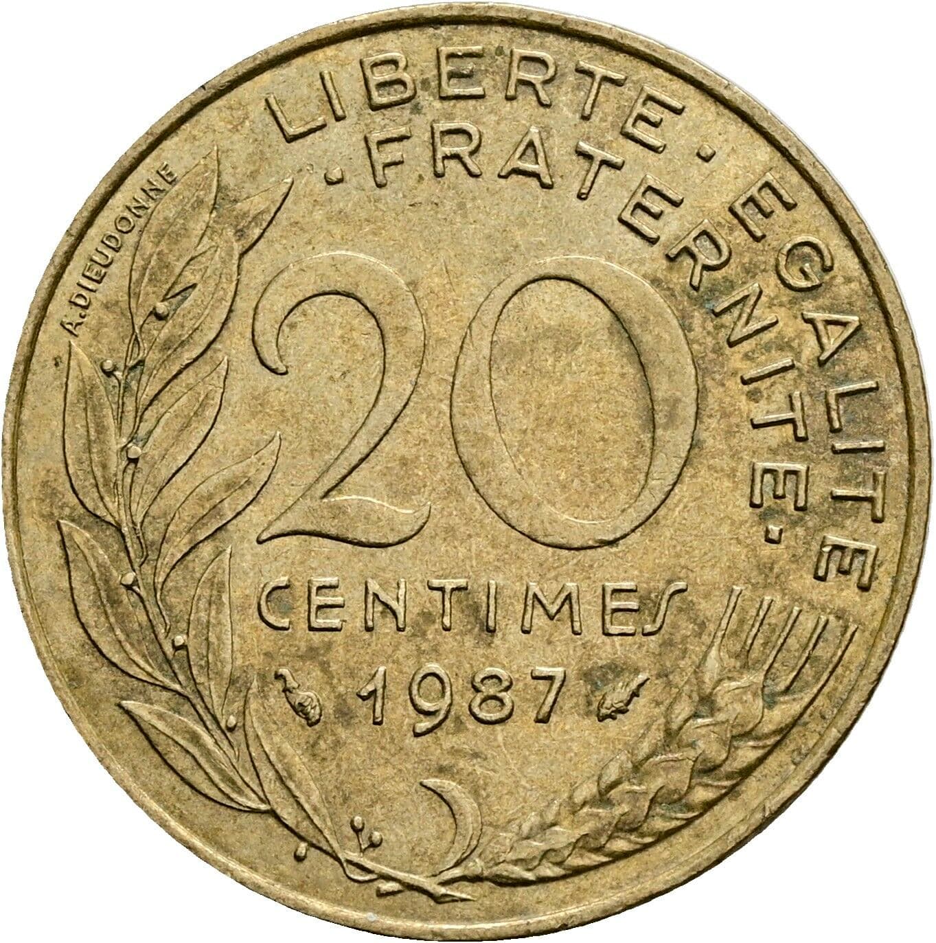 20 Centimes 1987 – Vorderseite
