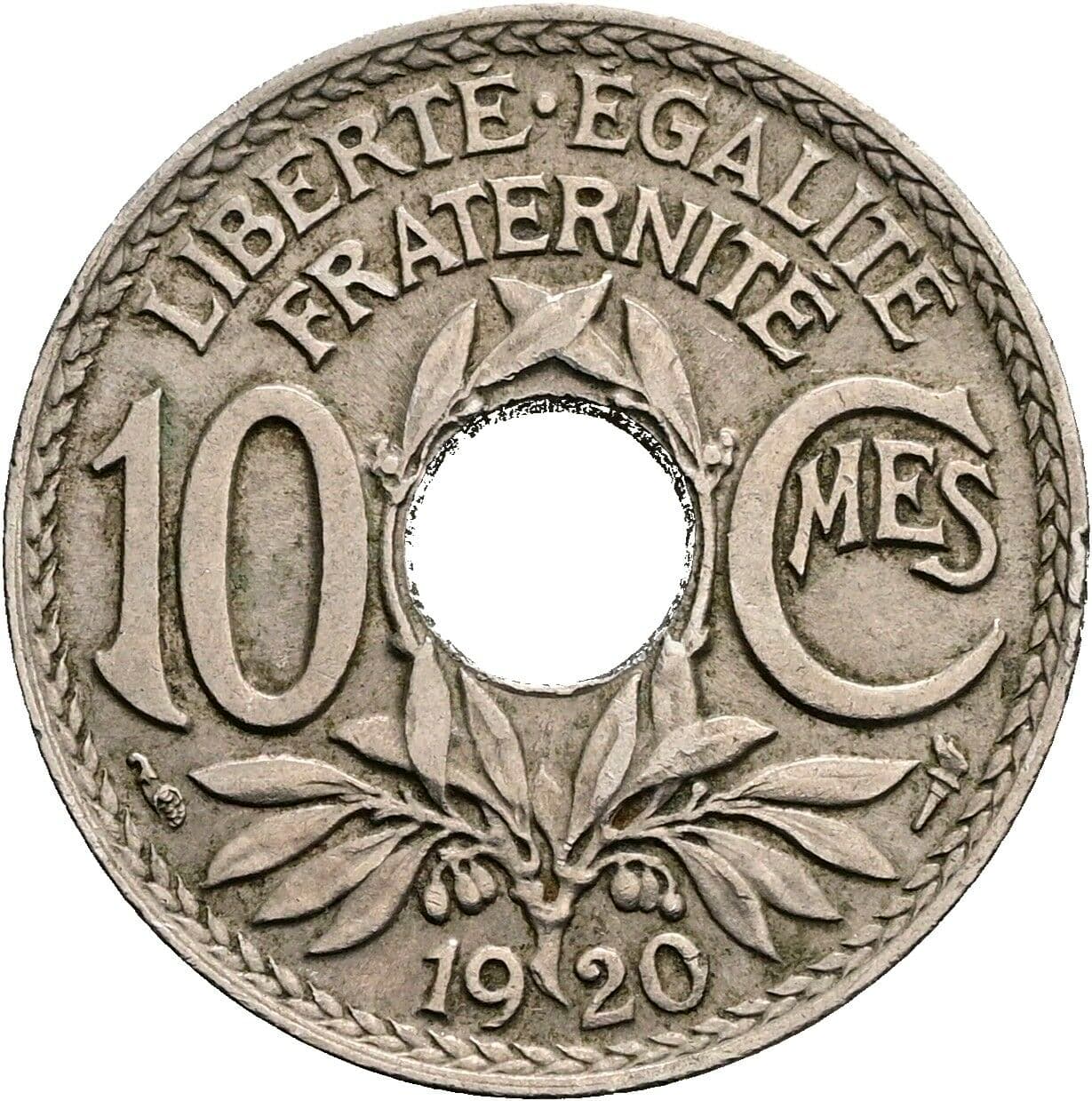 10 Centimes 1920 – Vorderseite