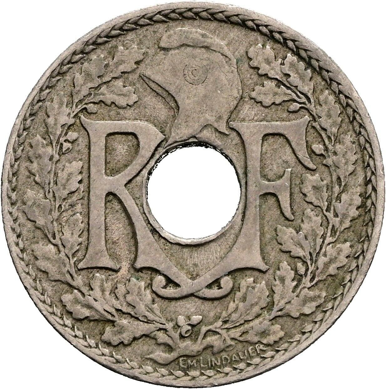 10 Centimes 1921 – Rückseite