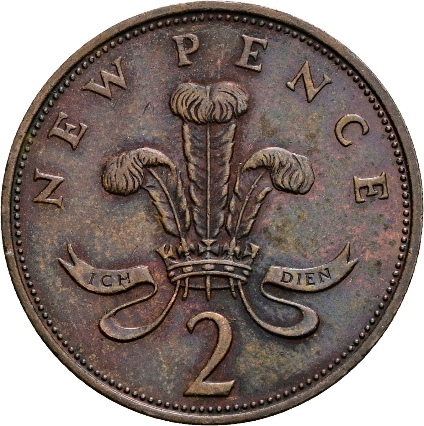 2 New Pence Elisabeth II. 1952-2022 1971 – Rückseite