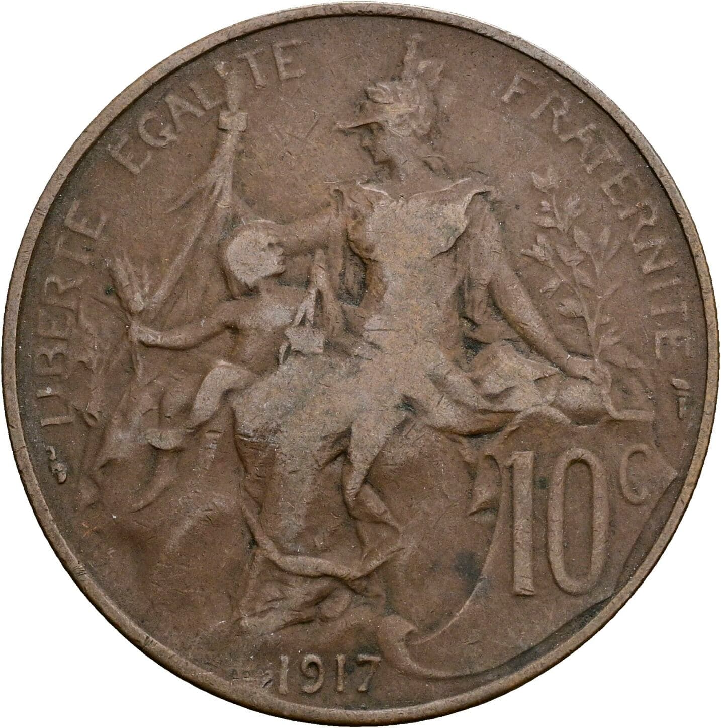 10 Centimes 1917 – Rückseite