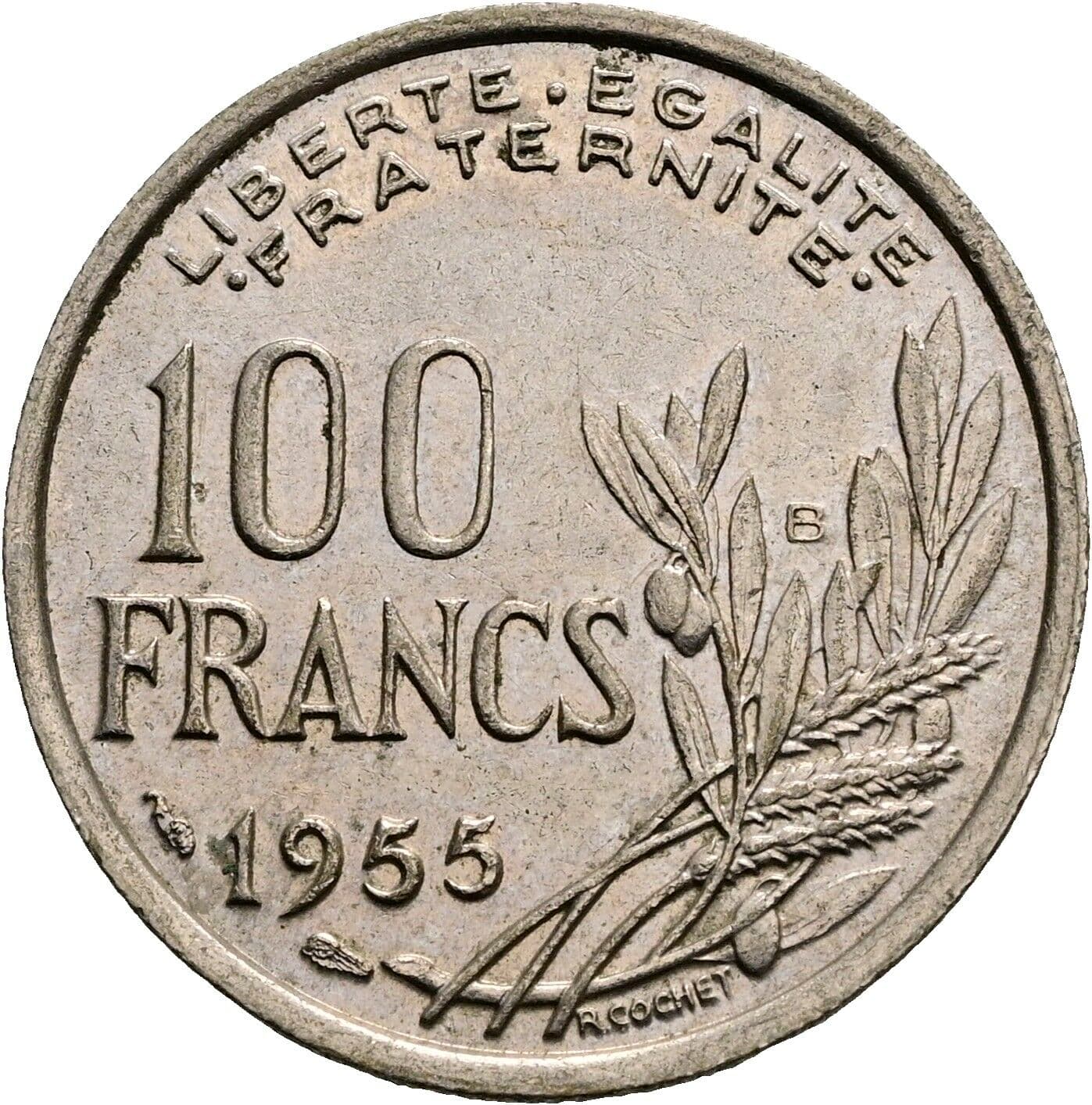 100 Francs 1955 B – Vorderseite