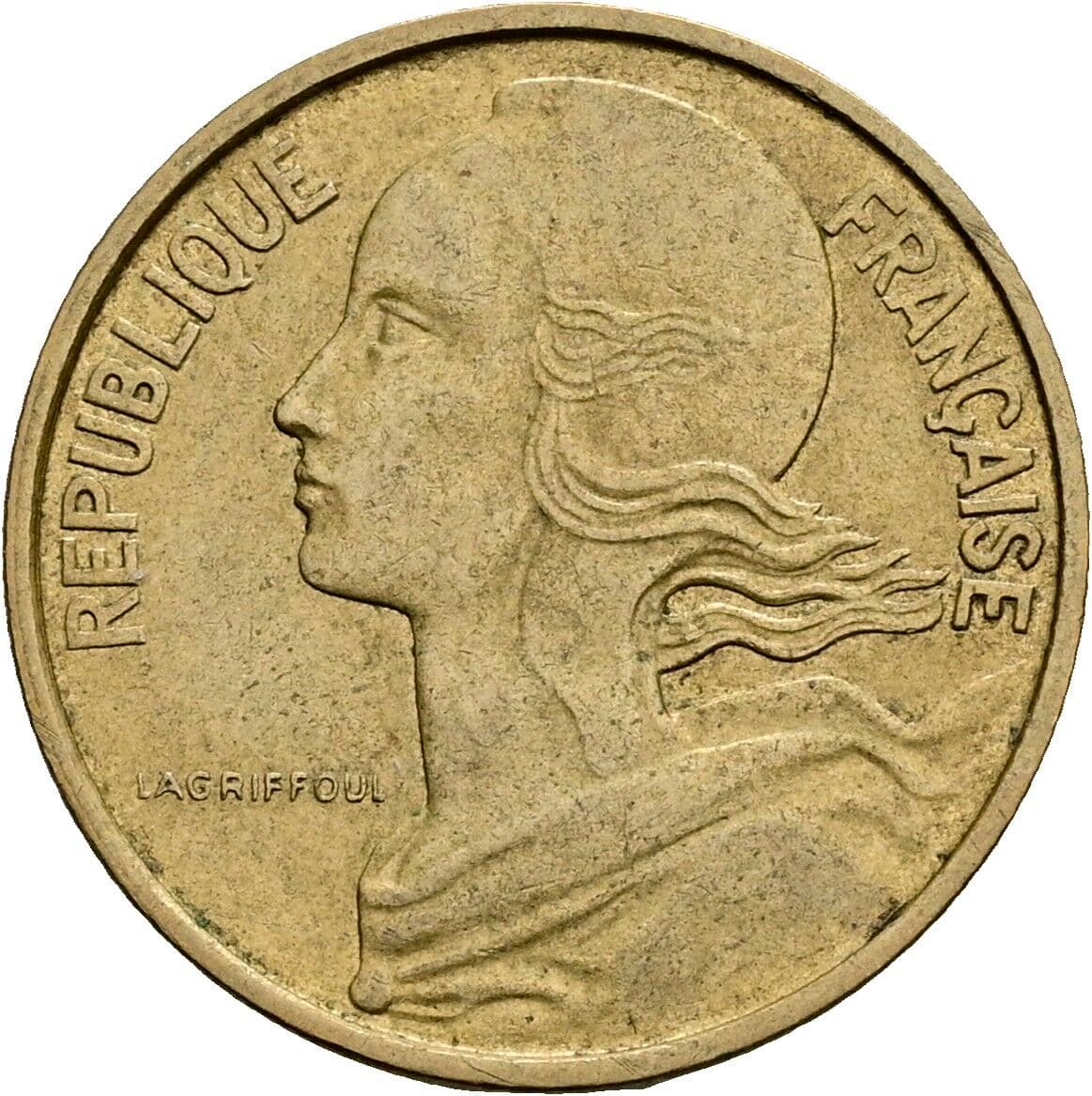 10 Centimes 1967 – Vorderseite
