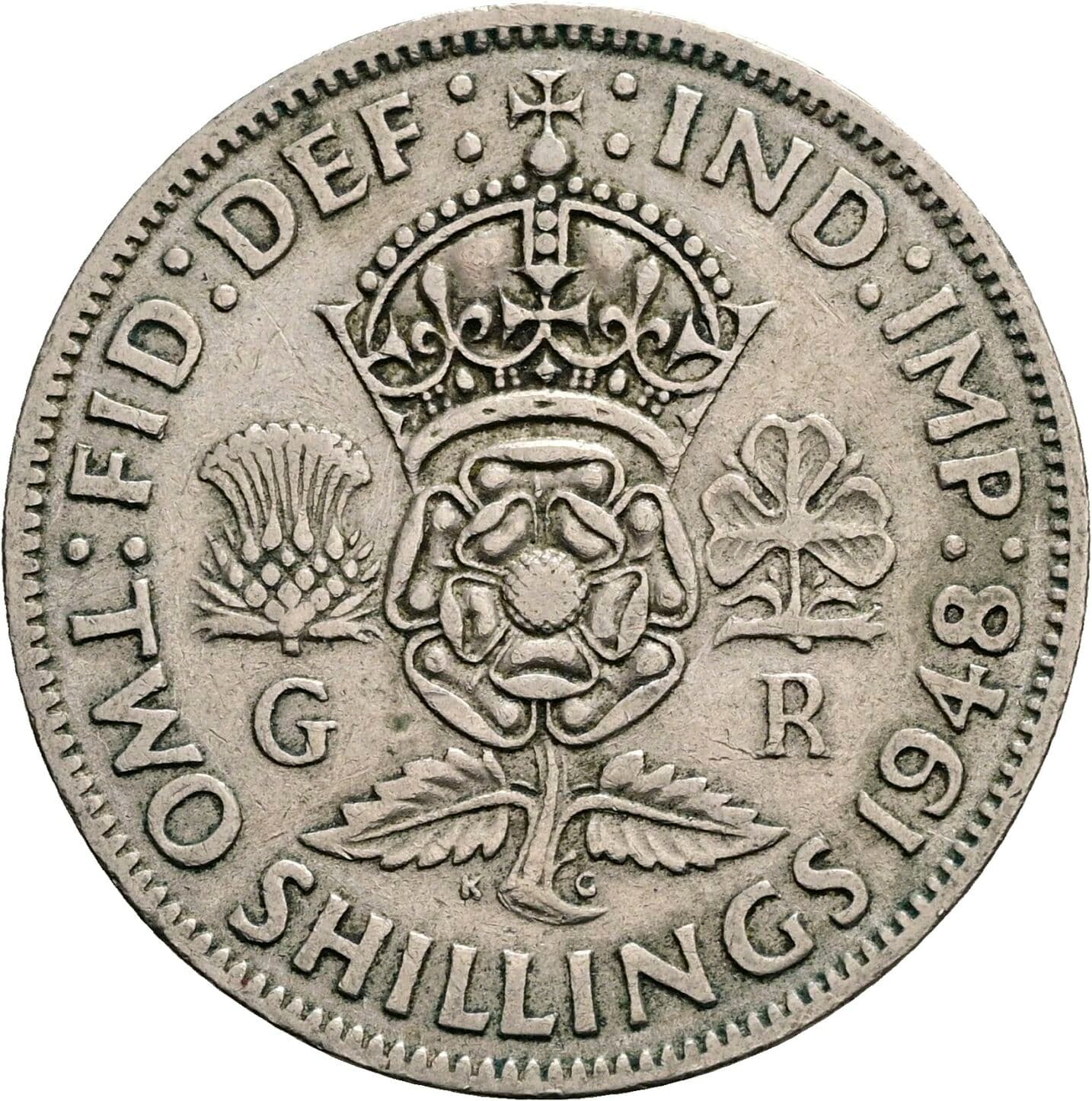 2 Shillings George VI. 1936-1952 1948 – Rückseite