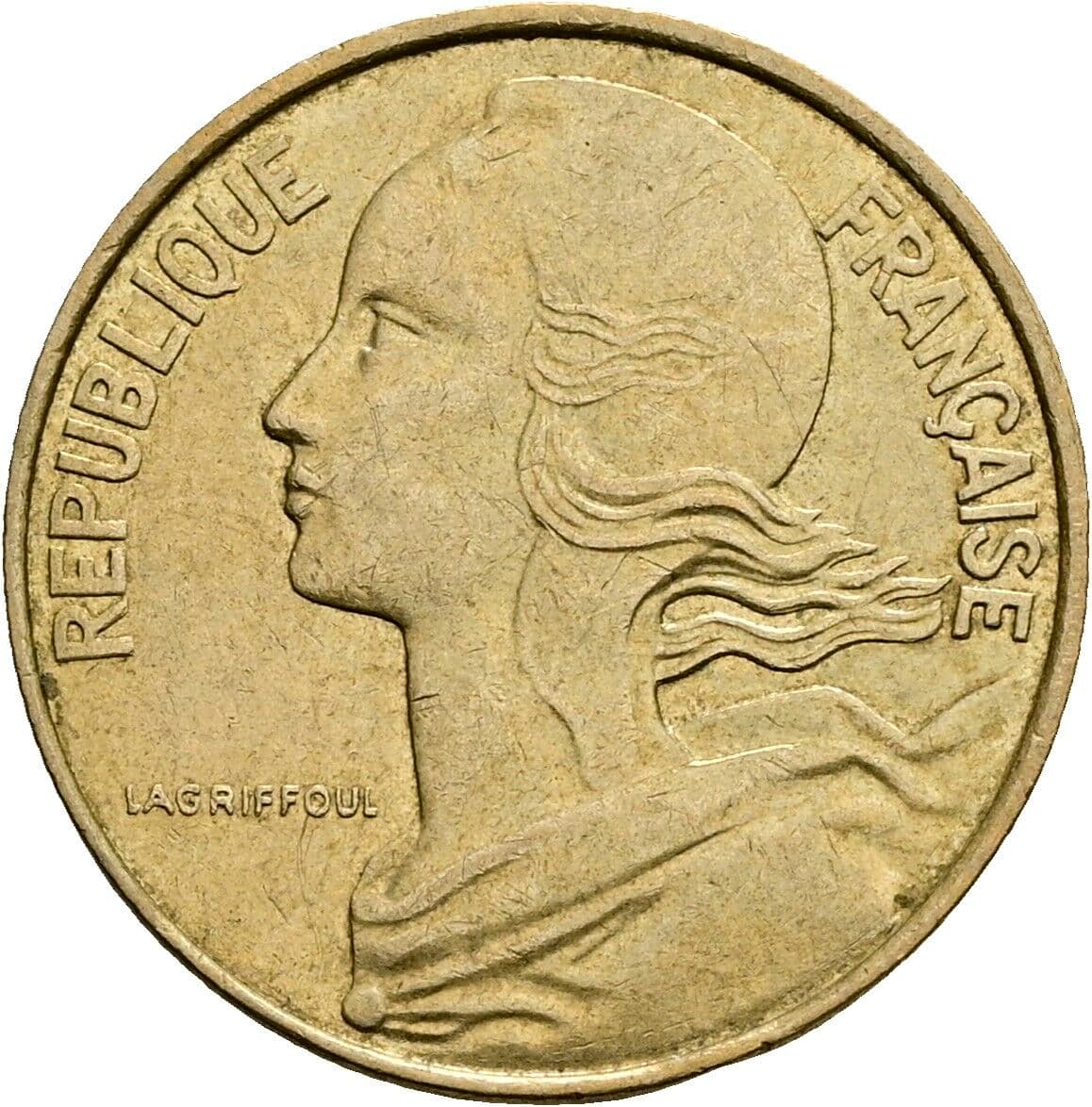 10 Centimes 1986 – Vorderseite