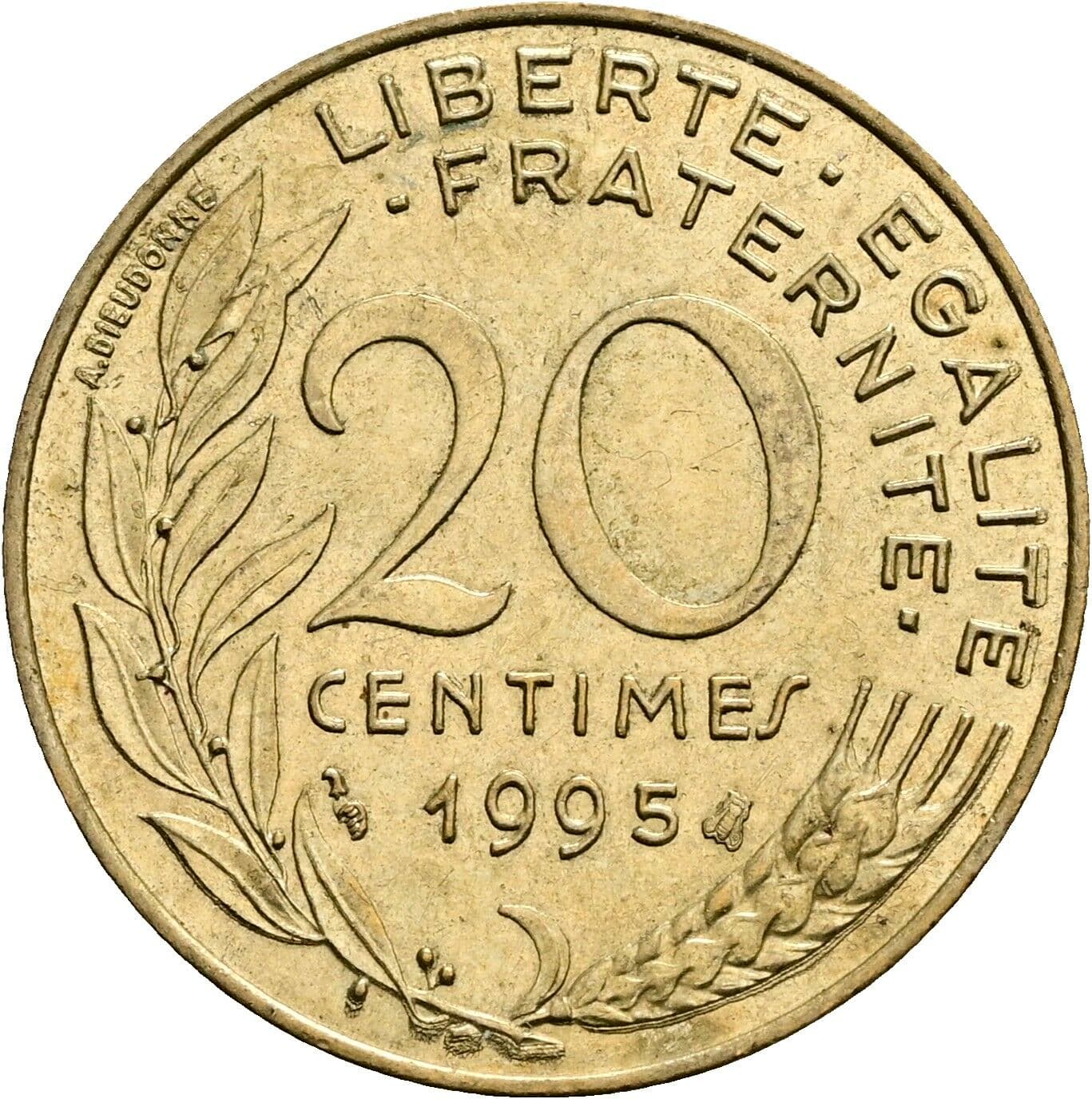 20 Centimes 1995 – Vorderseite