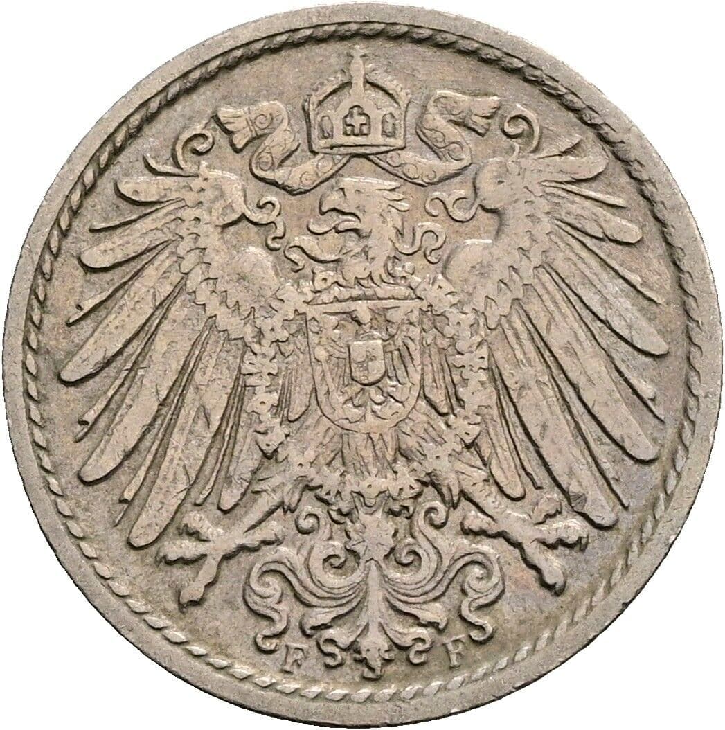 5 Pfennig 1900 F – Rückseite