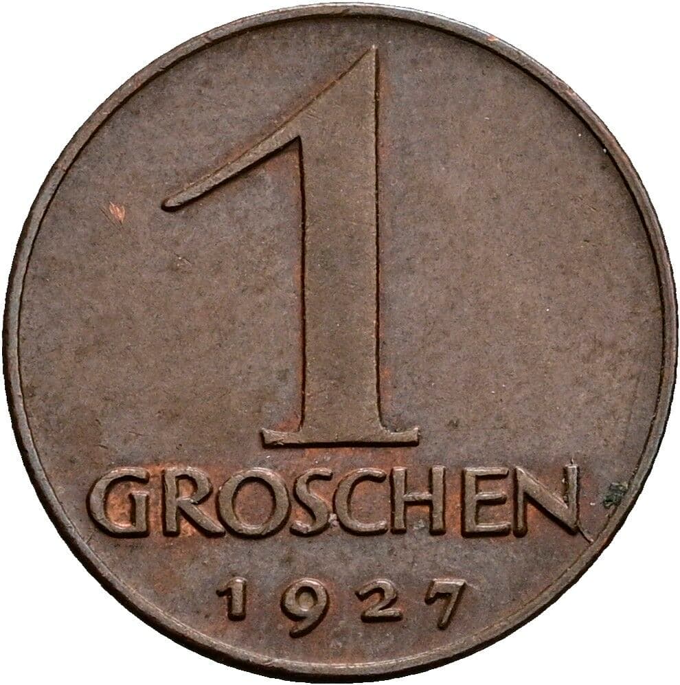 1 Groschen 1927 – Vorderseite