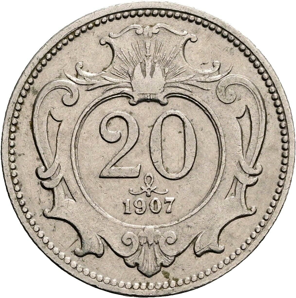 20 Heller Franz Joseph I. 1848-1916 1907 – Vorderseite