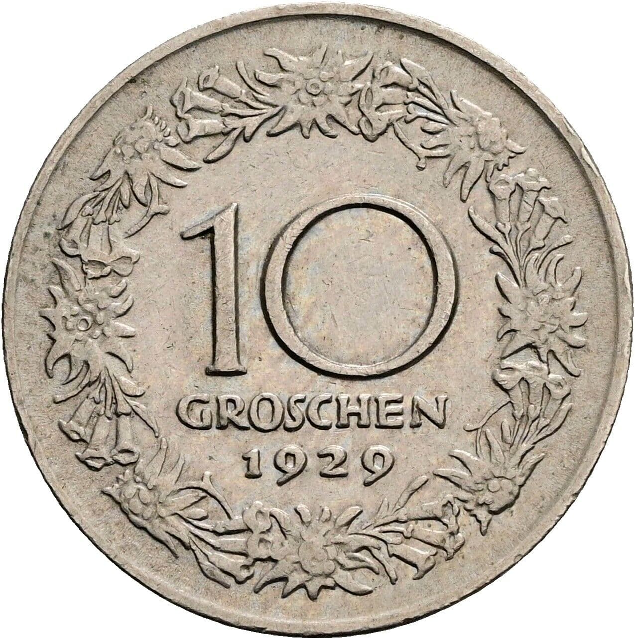10 Groschen 1929 – Vorderseite