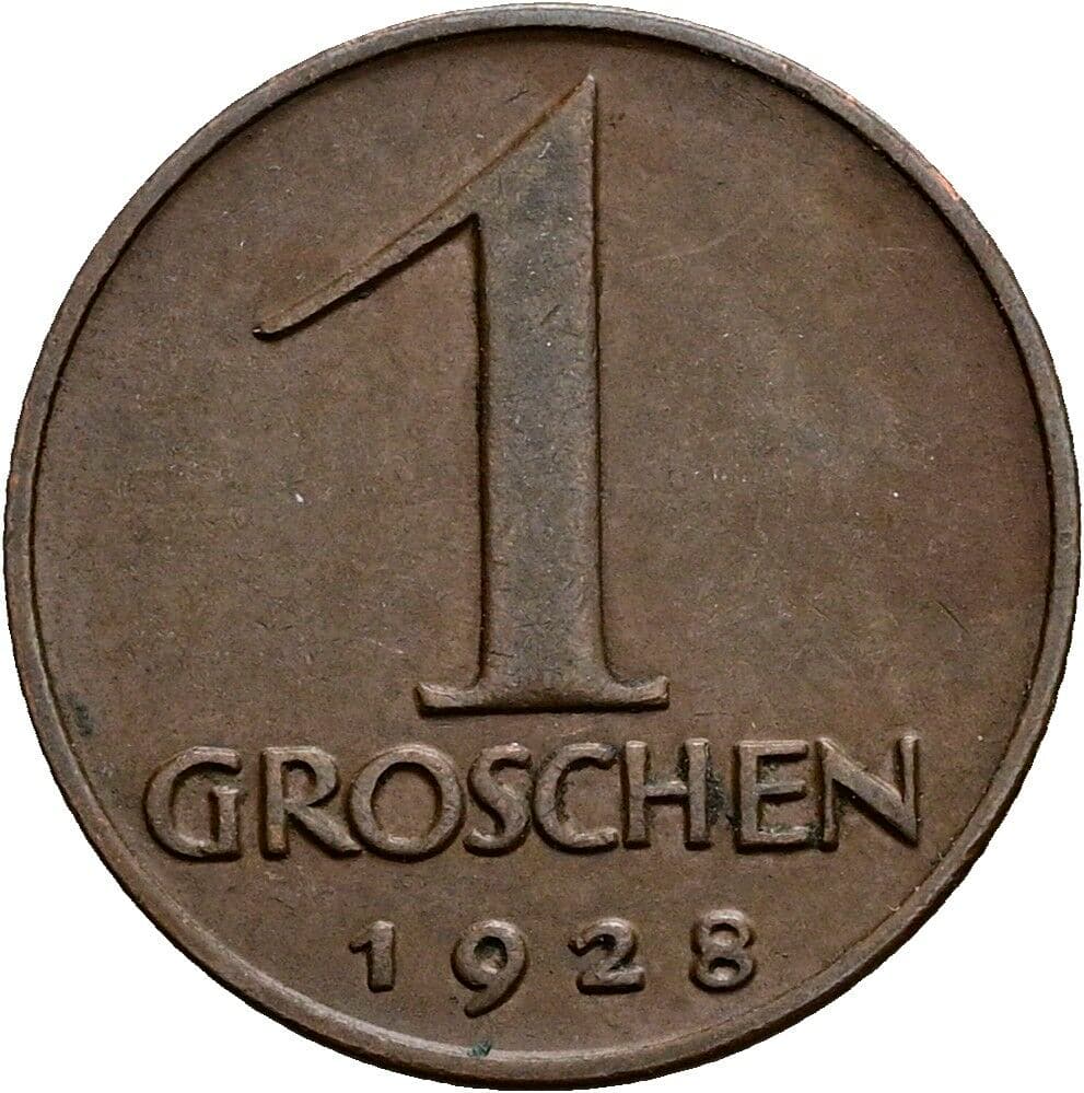 1 Groschen 1928 – Vorderseite