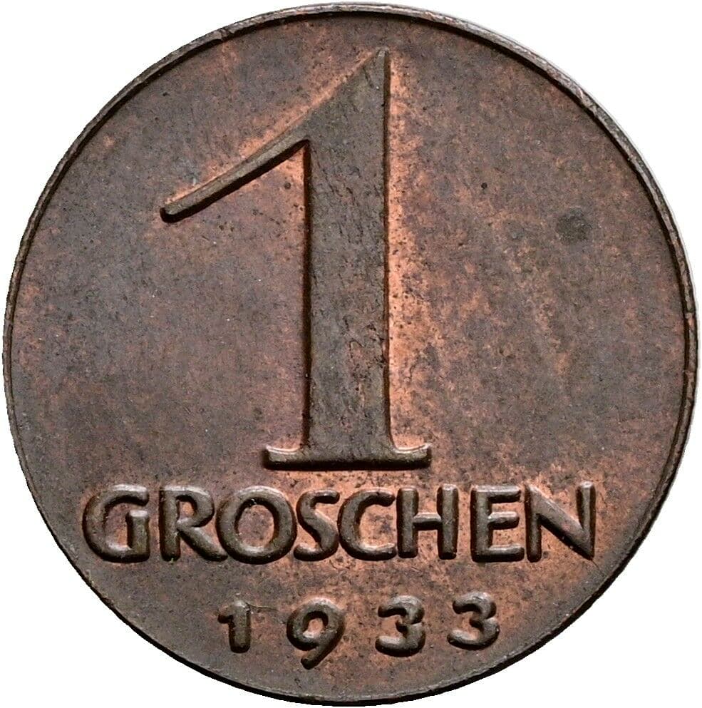 1 Groschen 1933 – Rückseite