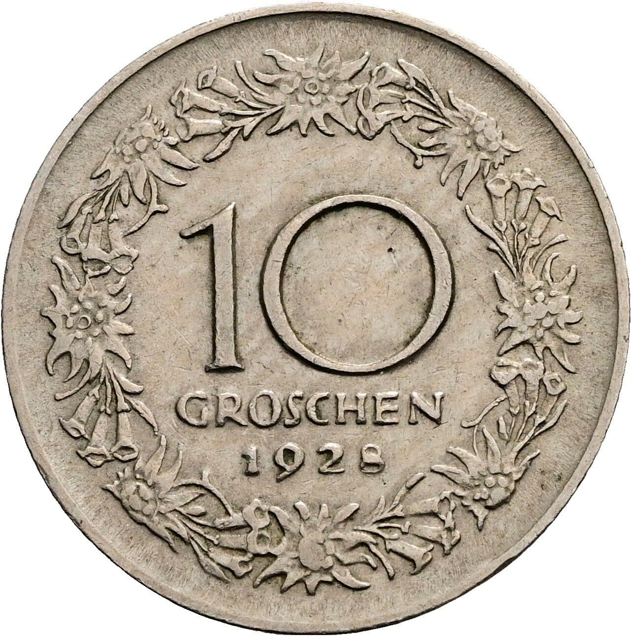 10 Groschen 1928 – Rückseite