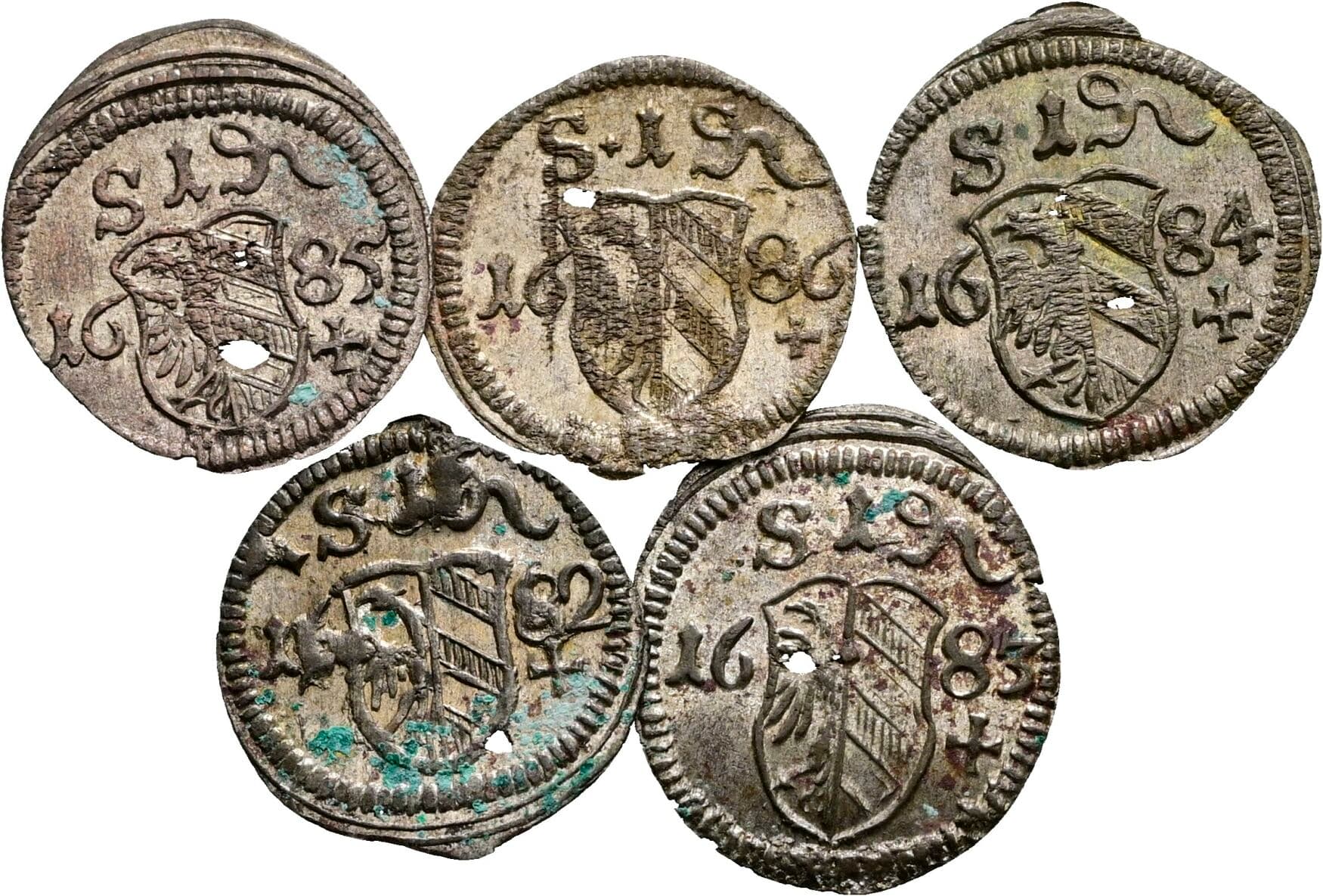 Lot 5 Stück Pfennige