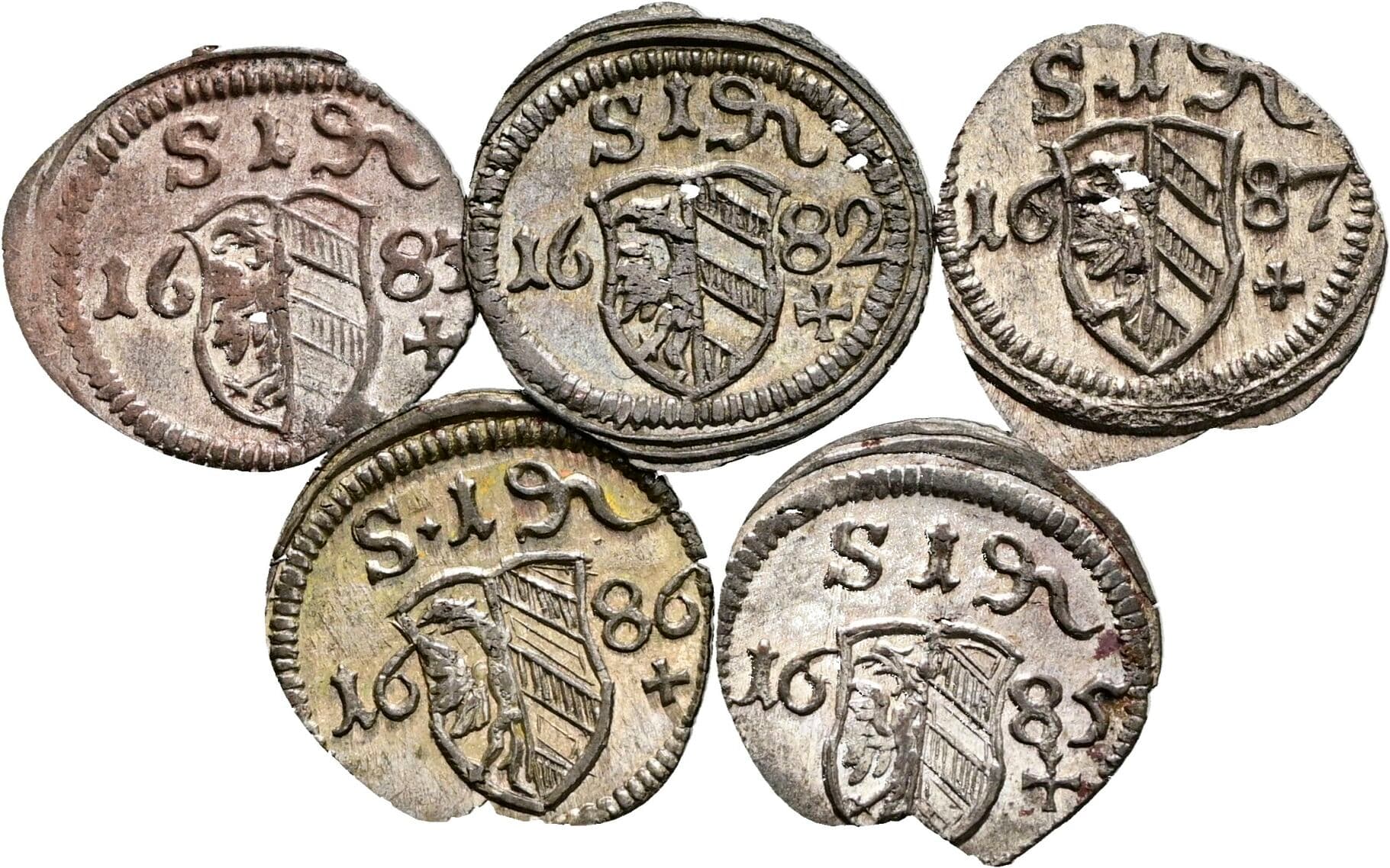 Lot 5 Stück Pfennige