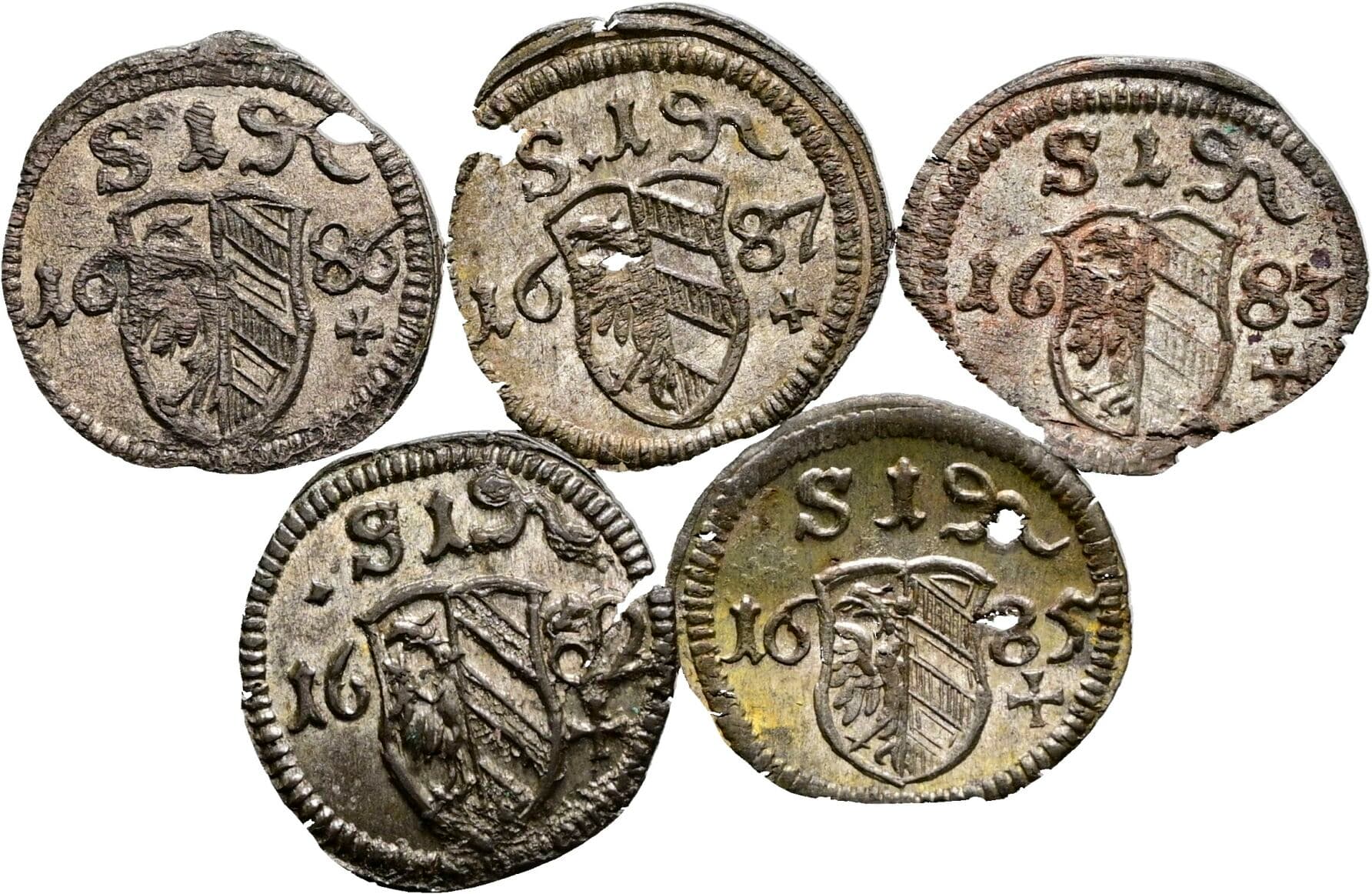 Lot 5 Stück Pfennige