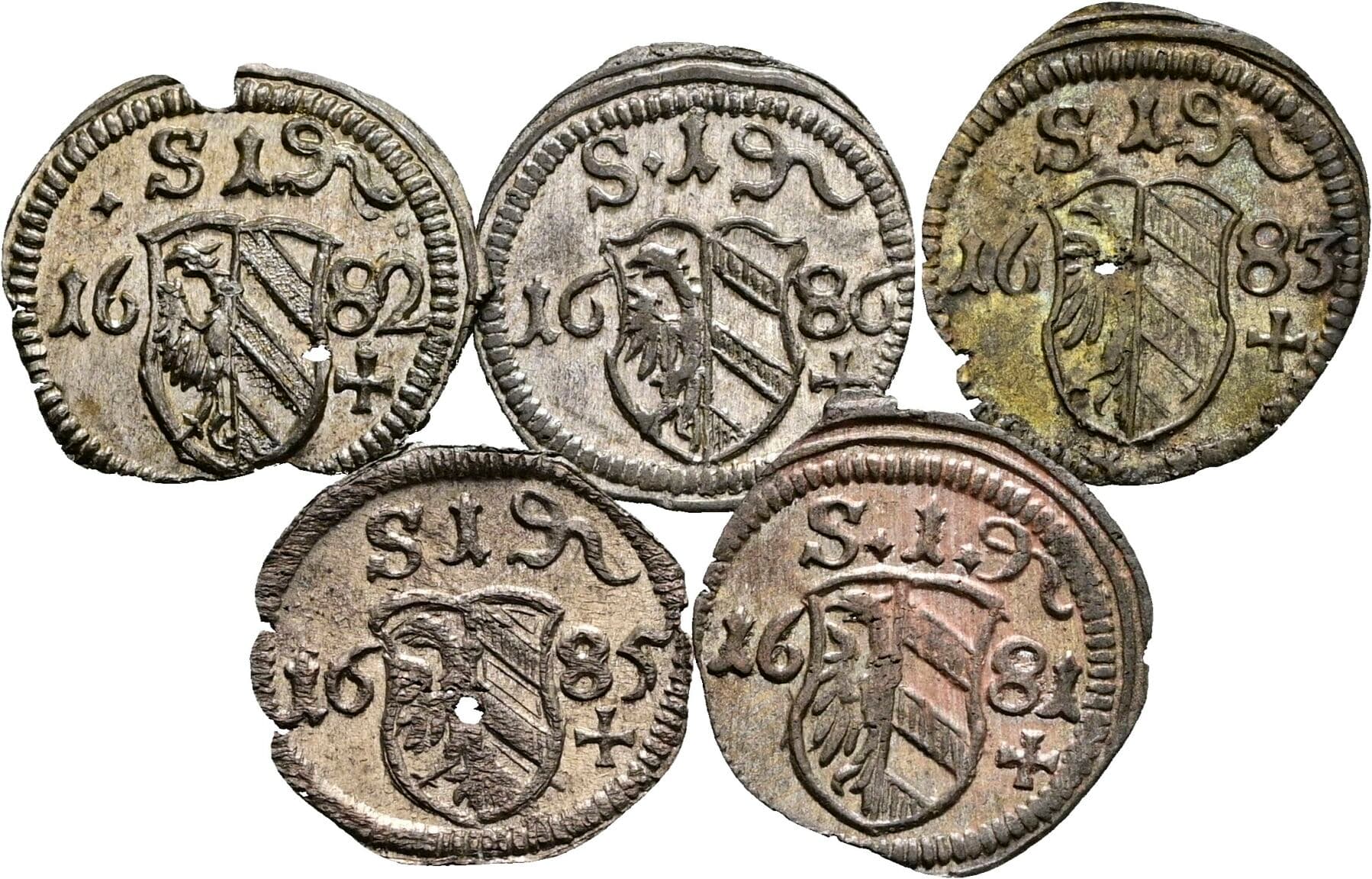 Lot 5 Stück Pfennige